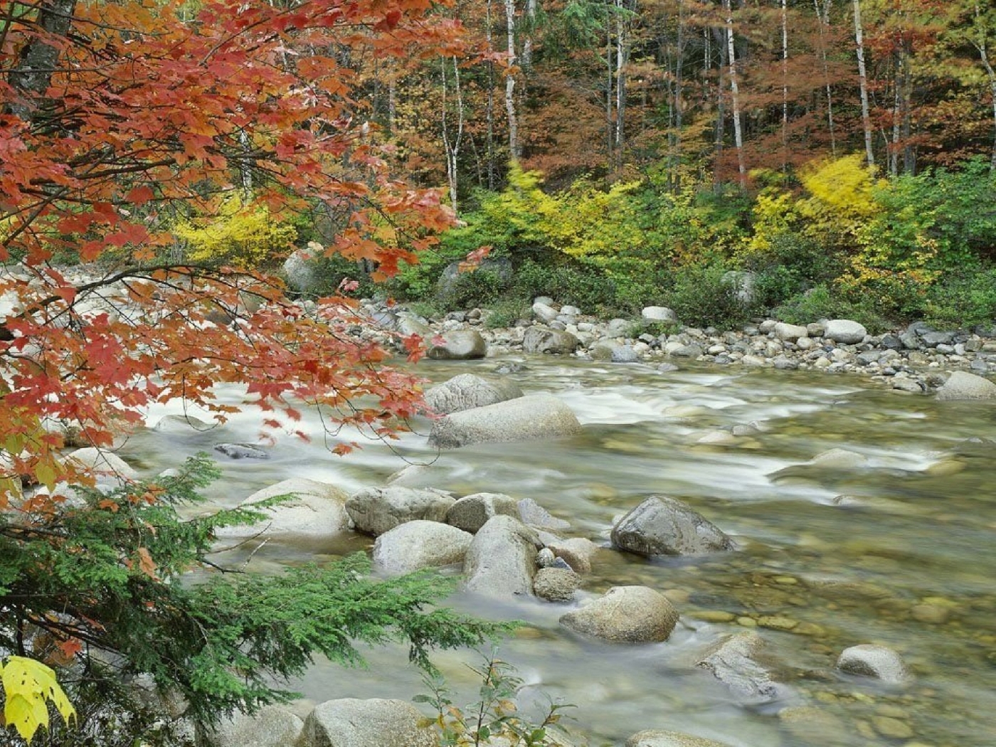 Скачать обои бесплатно Река, Пейзаж, Осень картинка на рабочий стол ПК