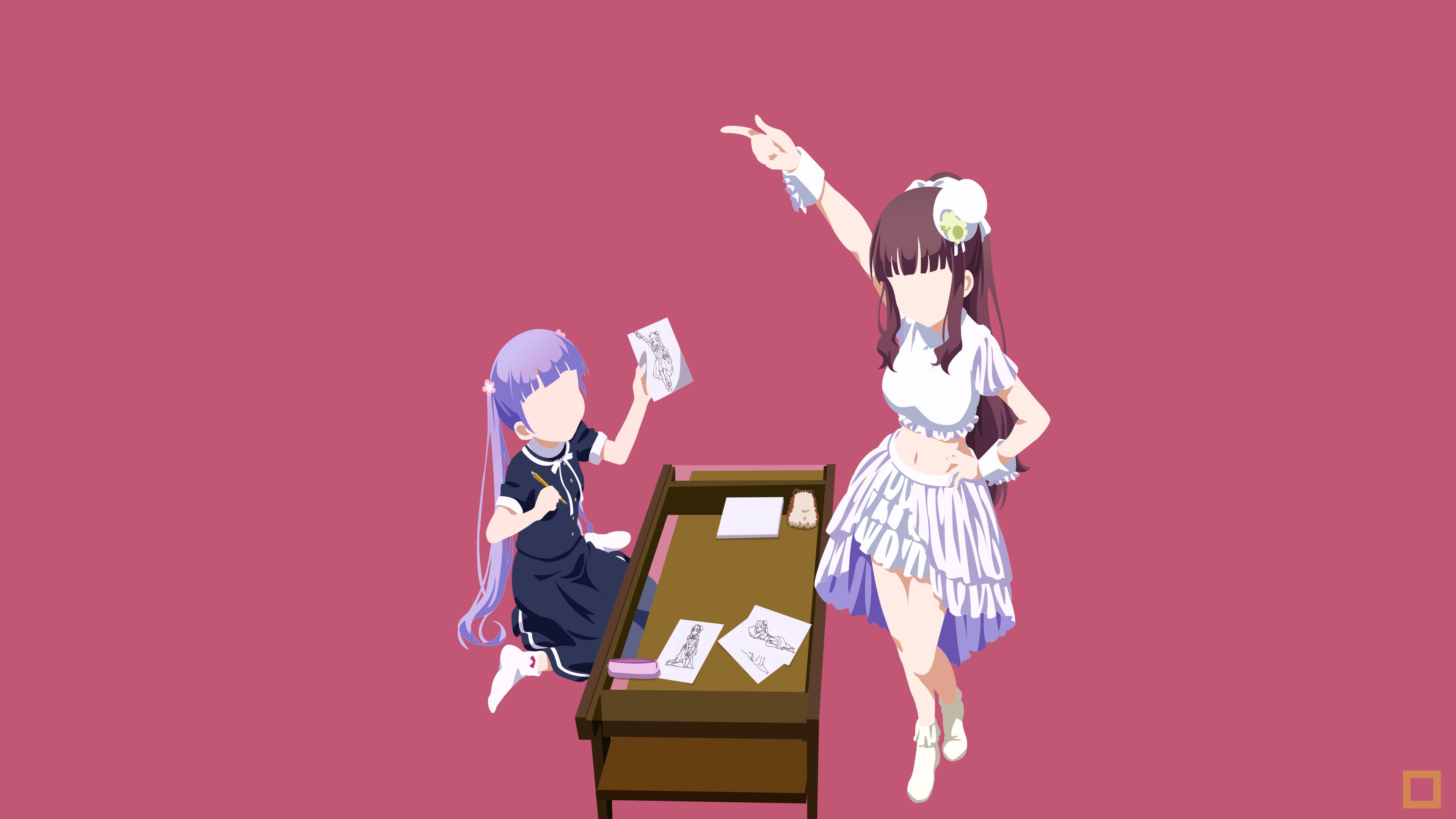 Laden Sie das Animes, Aoba Suzukaze, New Game!, Hifumi Takimoto-Bild kostenlos auf Ihren PC-Desktop herunter