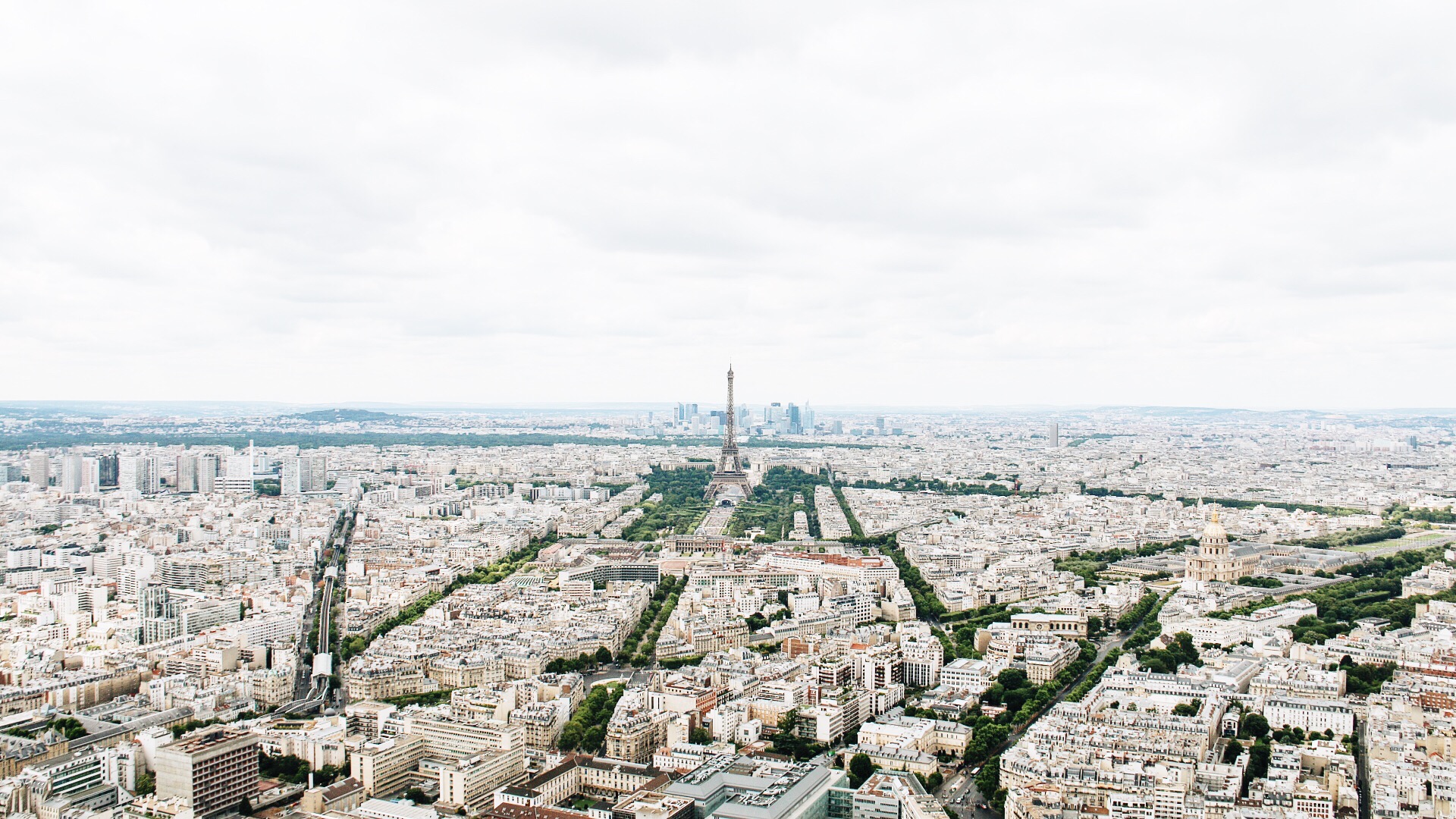 Download mobile wallpaper Cities, Paris, Eiffel Tower, City, Horizon, France, Cityscape, Aerial, Man Made for free.