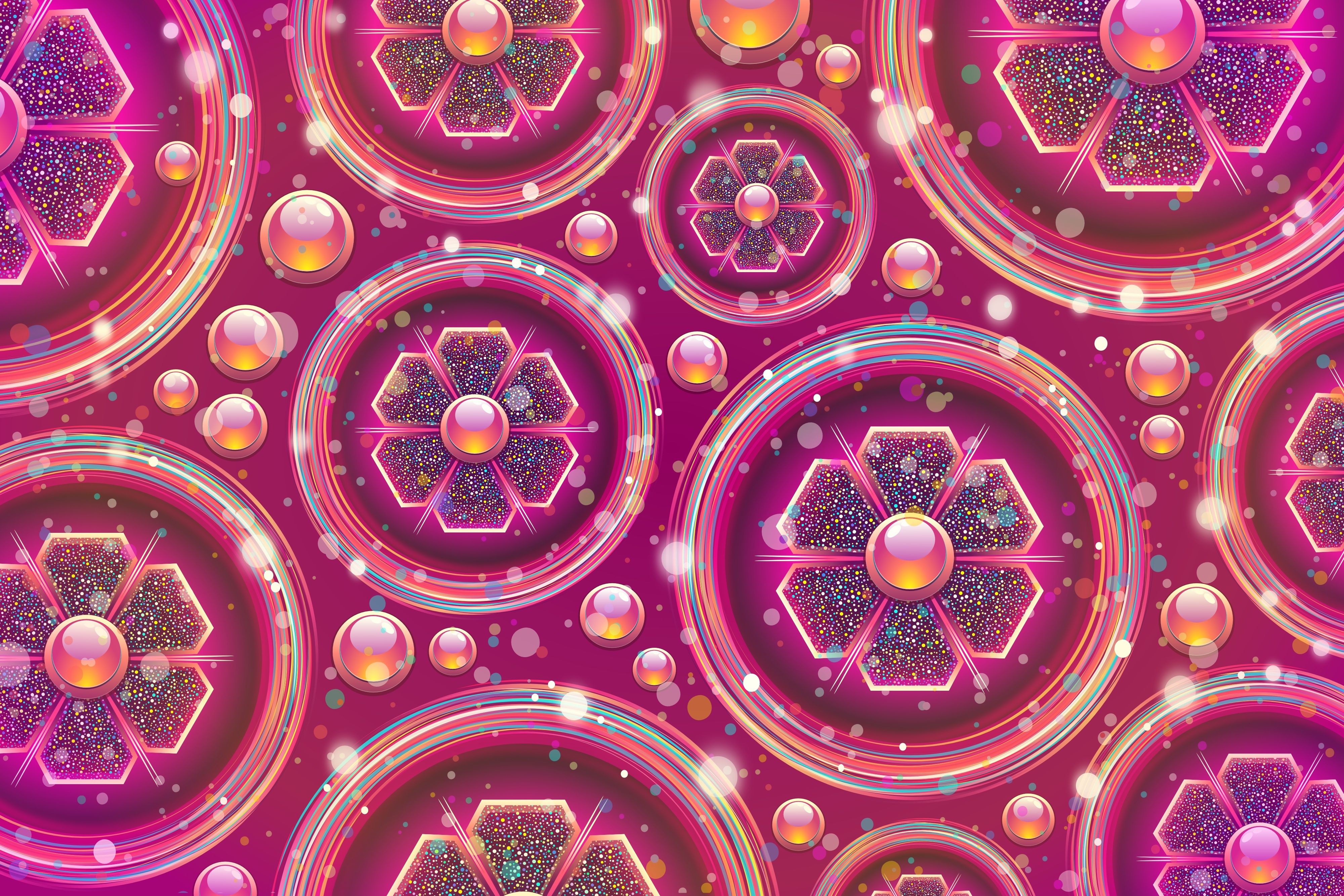 Download mobile wallpaper Flowers, Flower, Pattern, Colors, Colorful, Circle, Artistic for free.