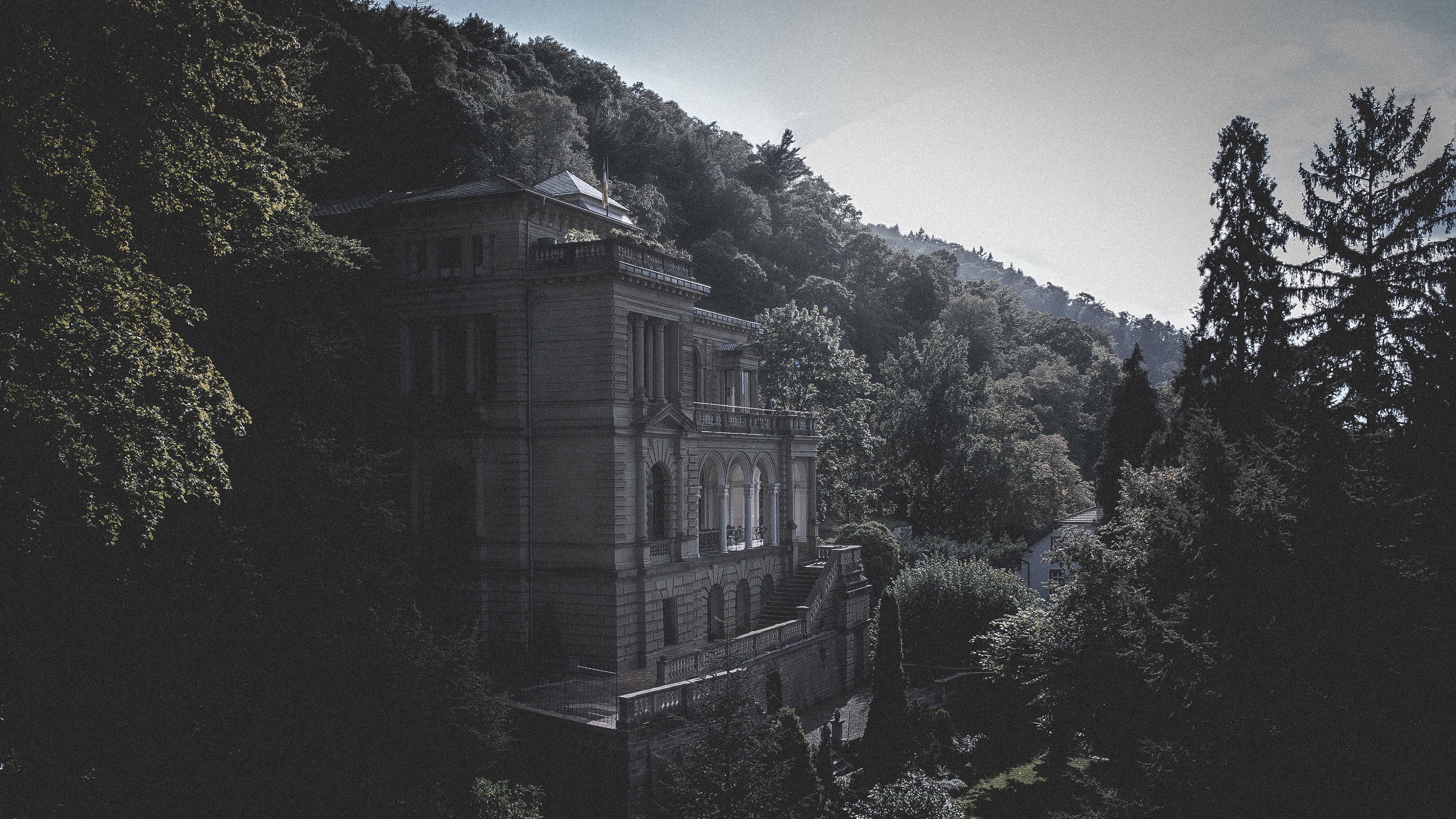 Free download wallpaper Architecture, Building, Forest, Mansion, Man Made on your PC desktop
