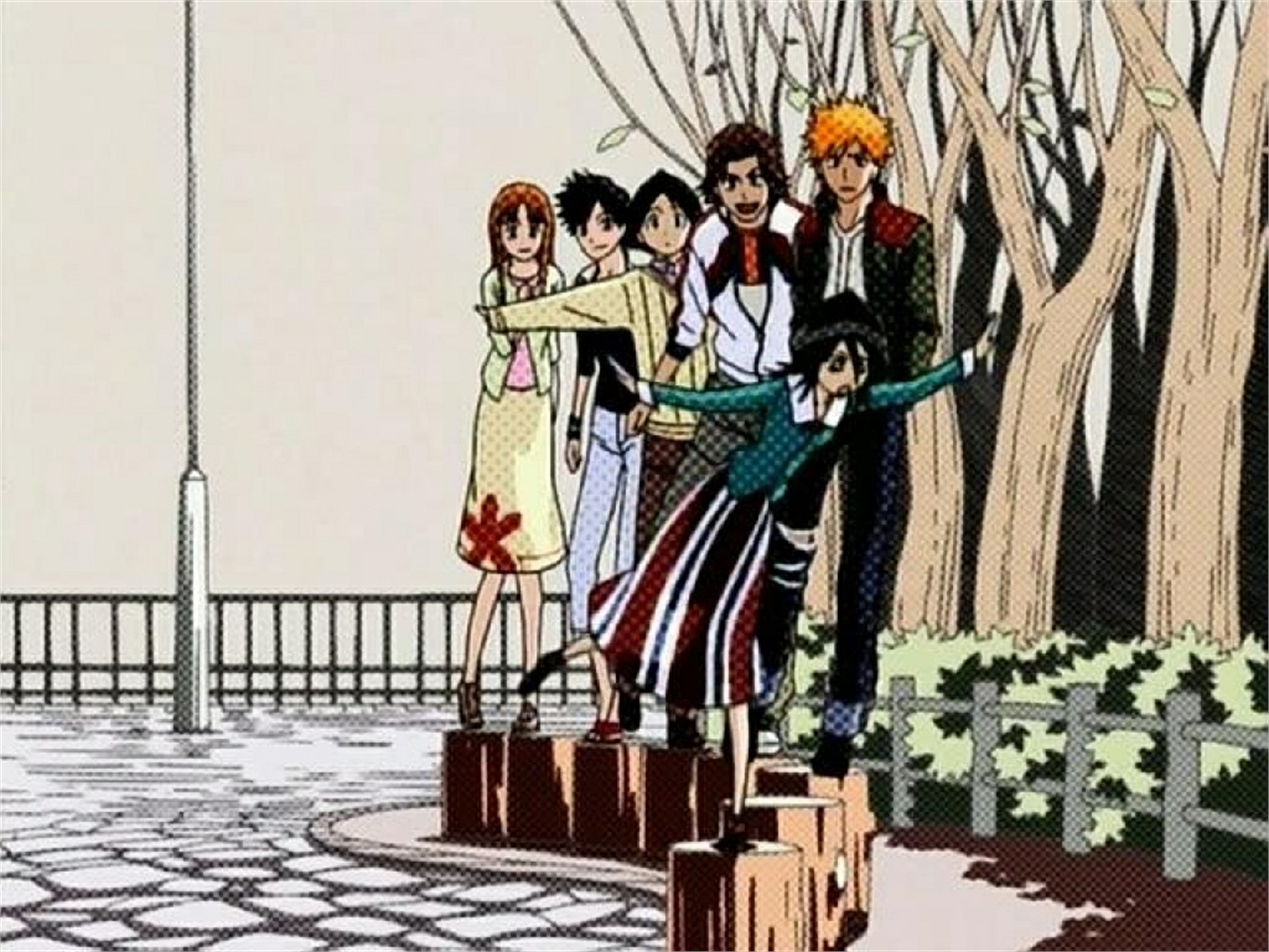 Free download wallpaper Anime, Bleach, Rukia Kuchiki, Ichigo Kurosaki, Orihime Inoue, Tatsuki Arisawa on your PC desktop