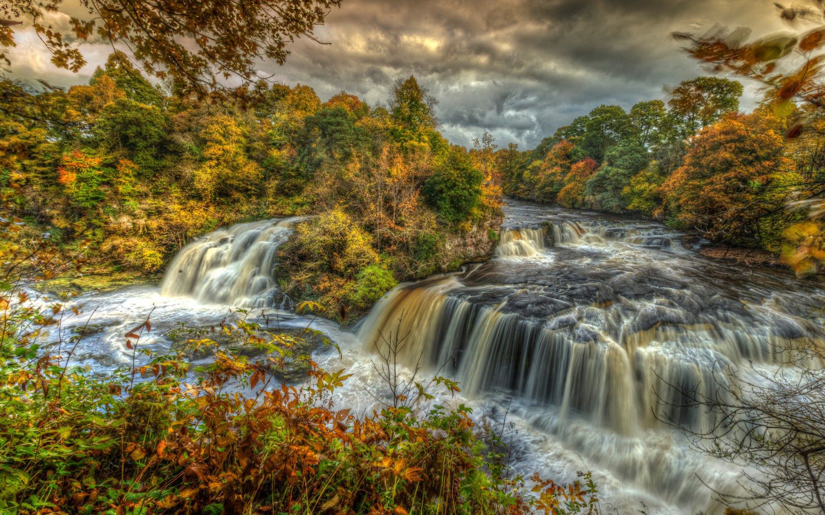 Laden Sie das Hdr, Mountains, Natur, Flüsse, Wasserfall-Bild kostenlos auf Ihren PC-Desktop herunter