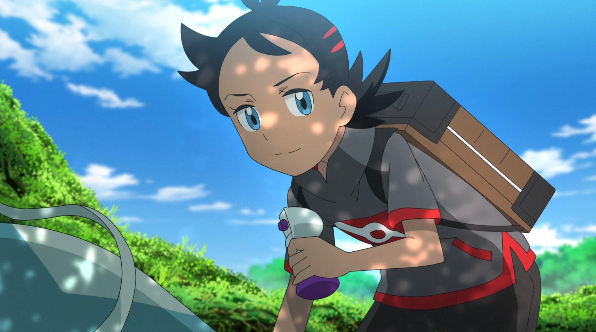 Handy-Wallpaper Pokémon, Blaue Augen, Animes, Schwarzes Haar, Zweifarbiges Haar, Goh (Pokémon) kostenlos herunterladen.