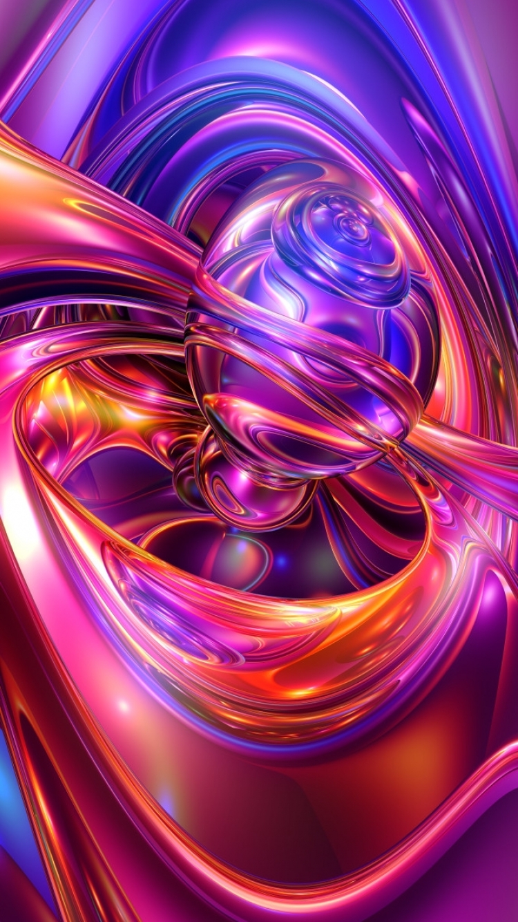 Download mobile wallpaper Abstract, Pink, 3D, Colors, Purple, Colorful, Swirl, Cgi for free.