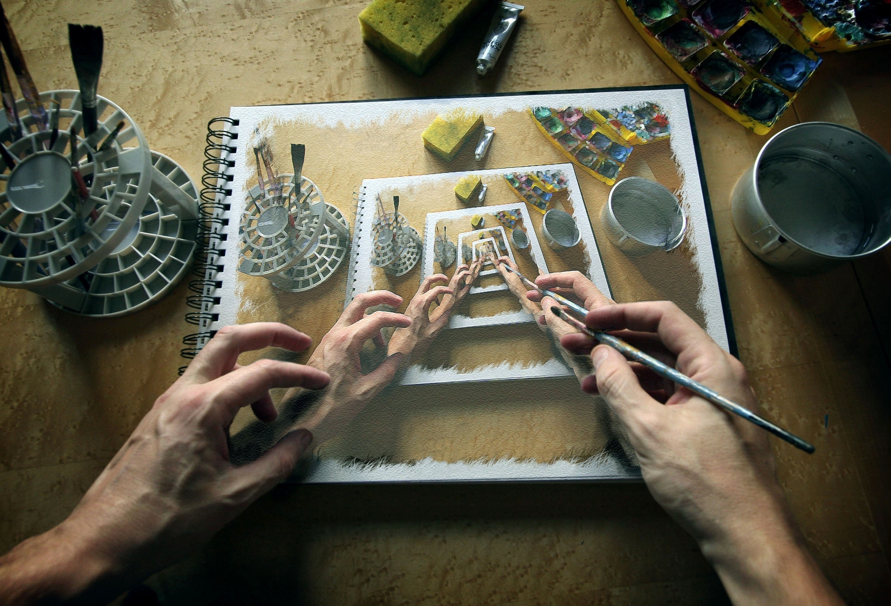 imagination, art, hands, picture, drawing Full HD