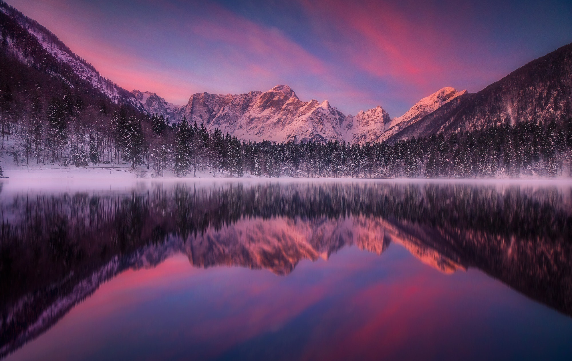 Download mobile wallpaper Winter, Lakes, Lake, Reflection, Earth for free.