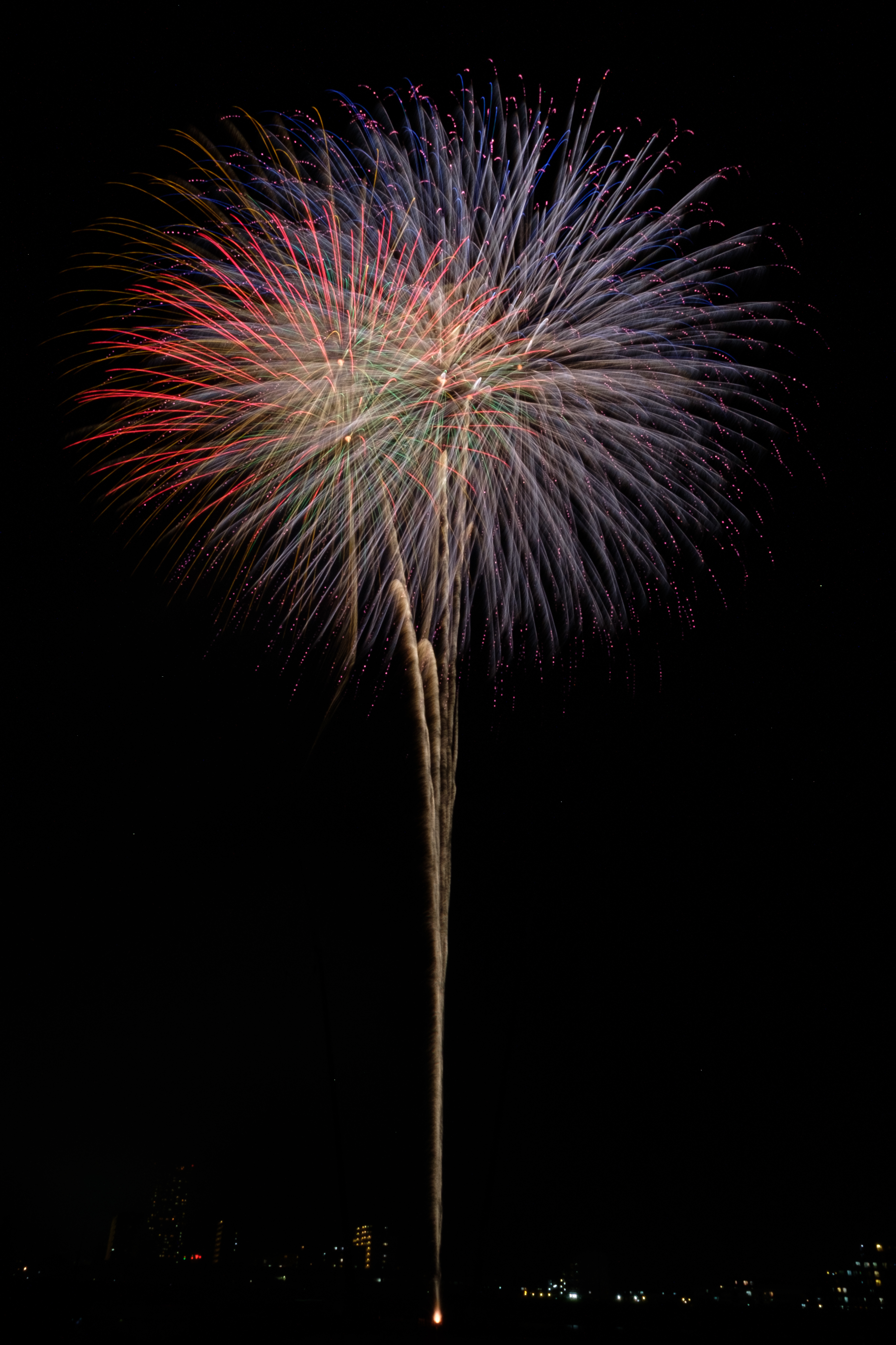 Download mobile wallpaper Salute, Sparks, Fireworks, Sky, Firework, Dark for free.