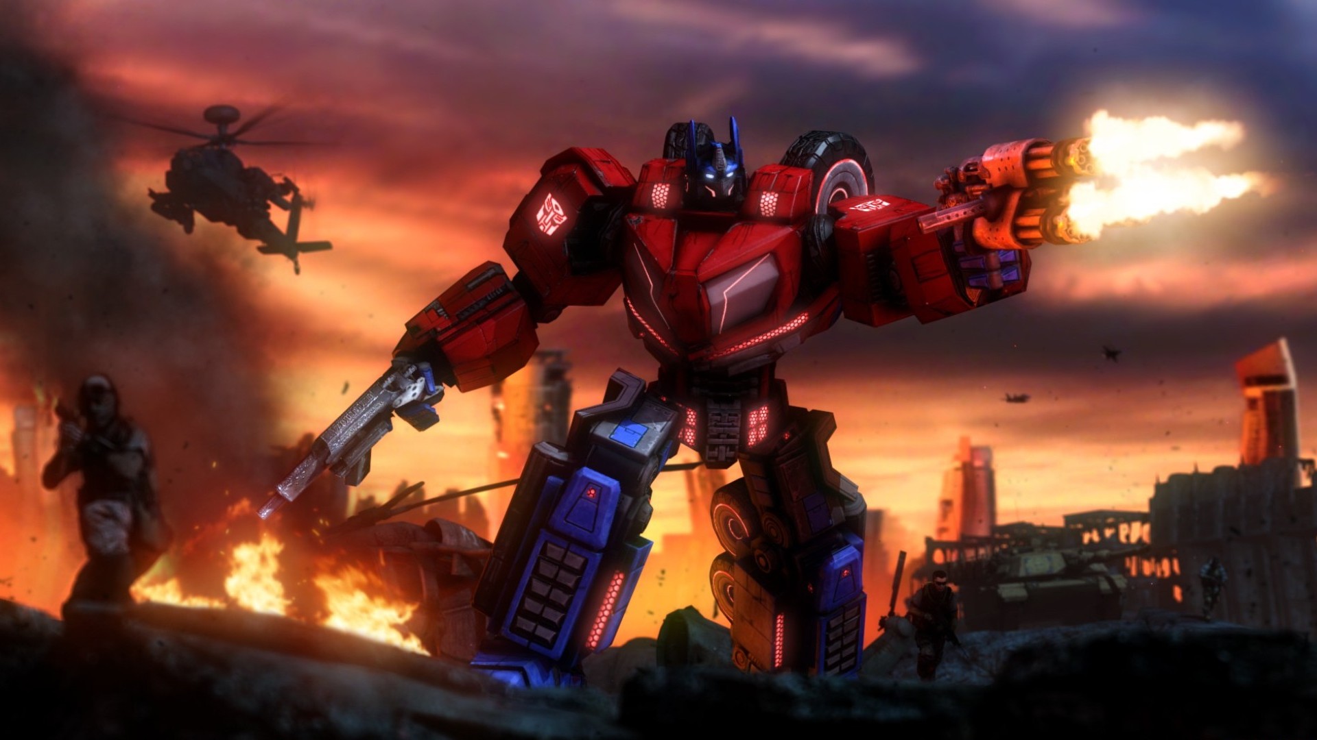 Download mobile wallpaper Fight, Transformers, Robot, Helicopter, Sci Fi for free.