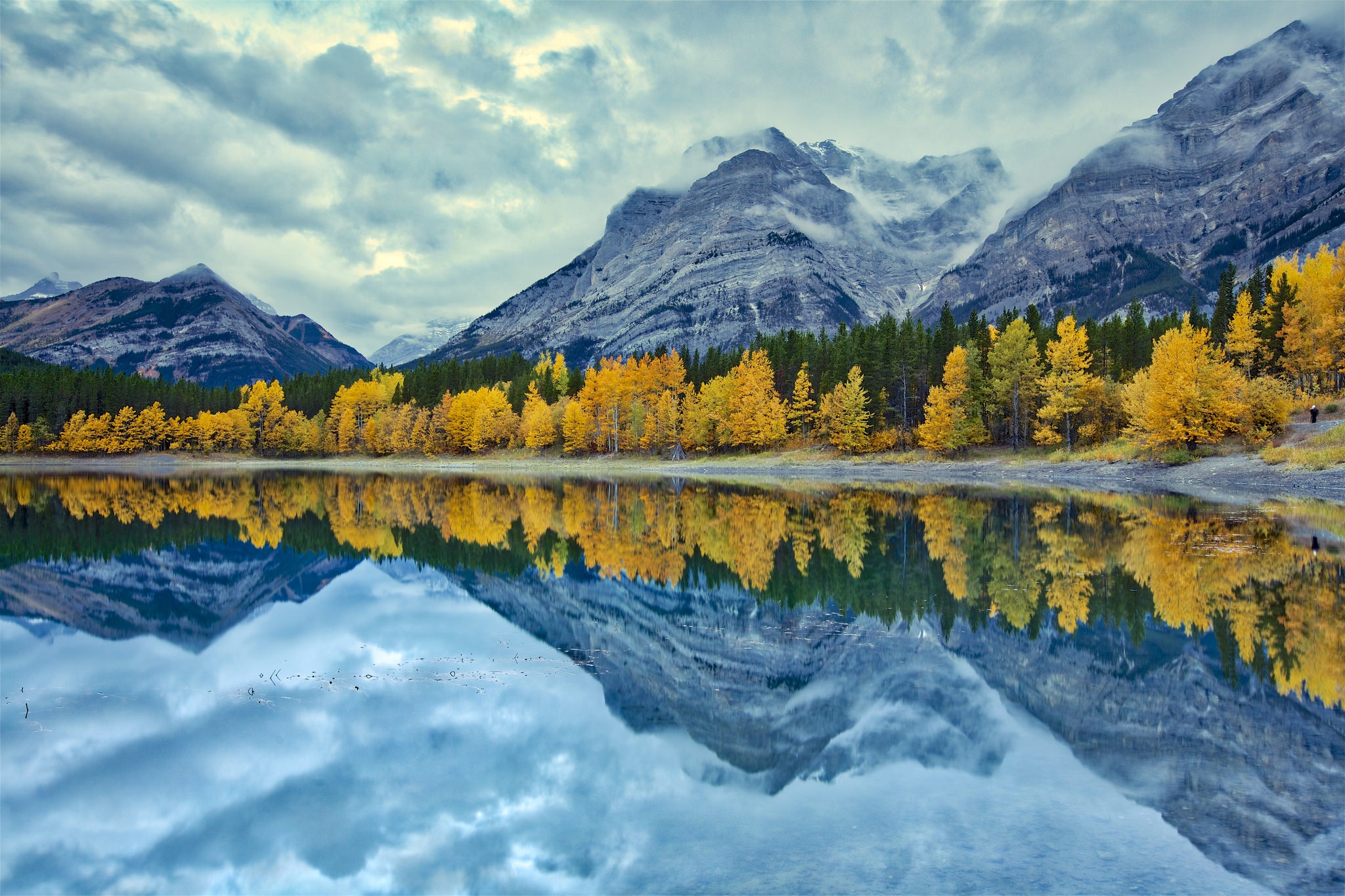 Descarga gratuita de fondo de pantalla para móvil de Naturaleza, Otoño, Montaña, Lago, Tierra/naturaleza, Reflejo.