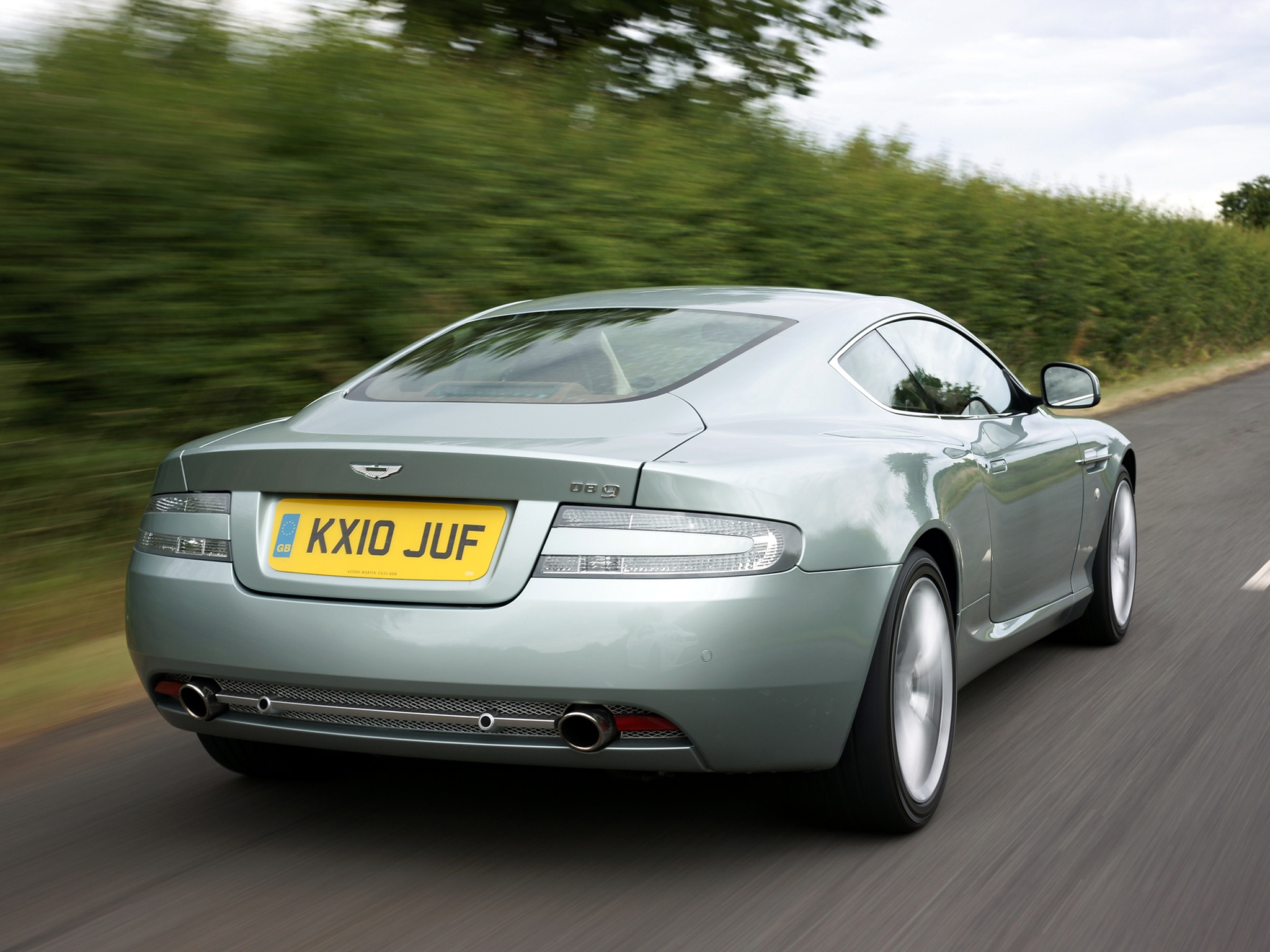 nature, aston martin, cars, back view, rear view, speed, style, db9, 2010, pale blue