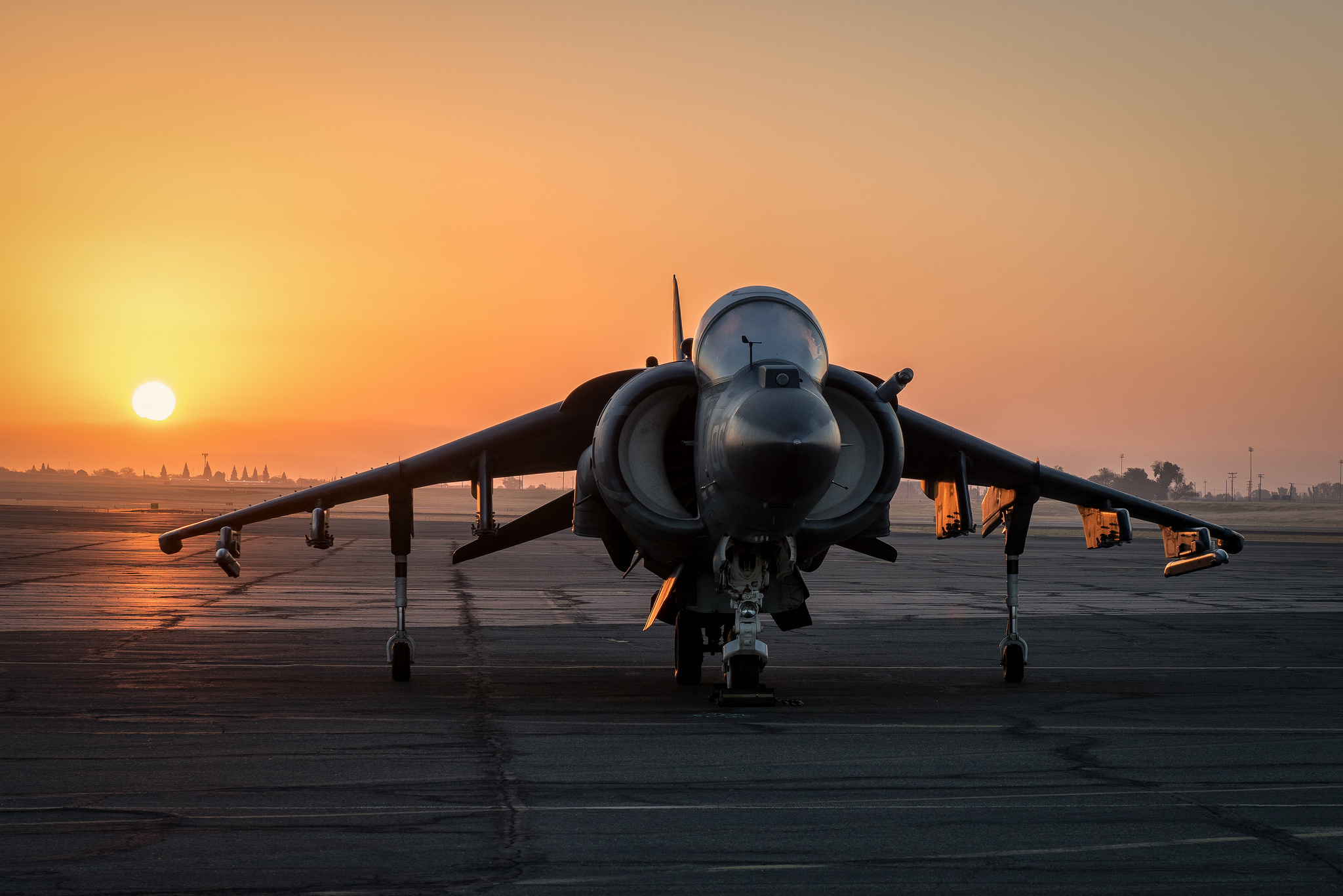 military, mcdonnell douglas av 8b harrier ii, aircraft, jet fighter, sunset, warplane, jet fighters