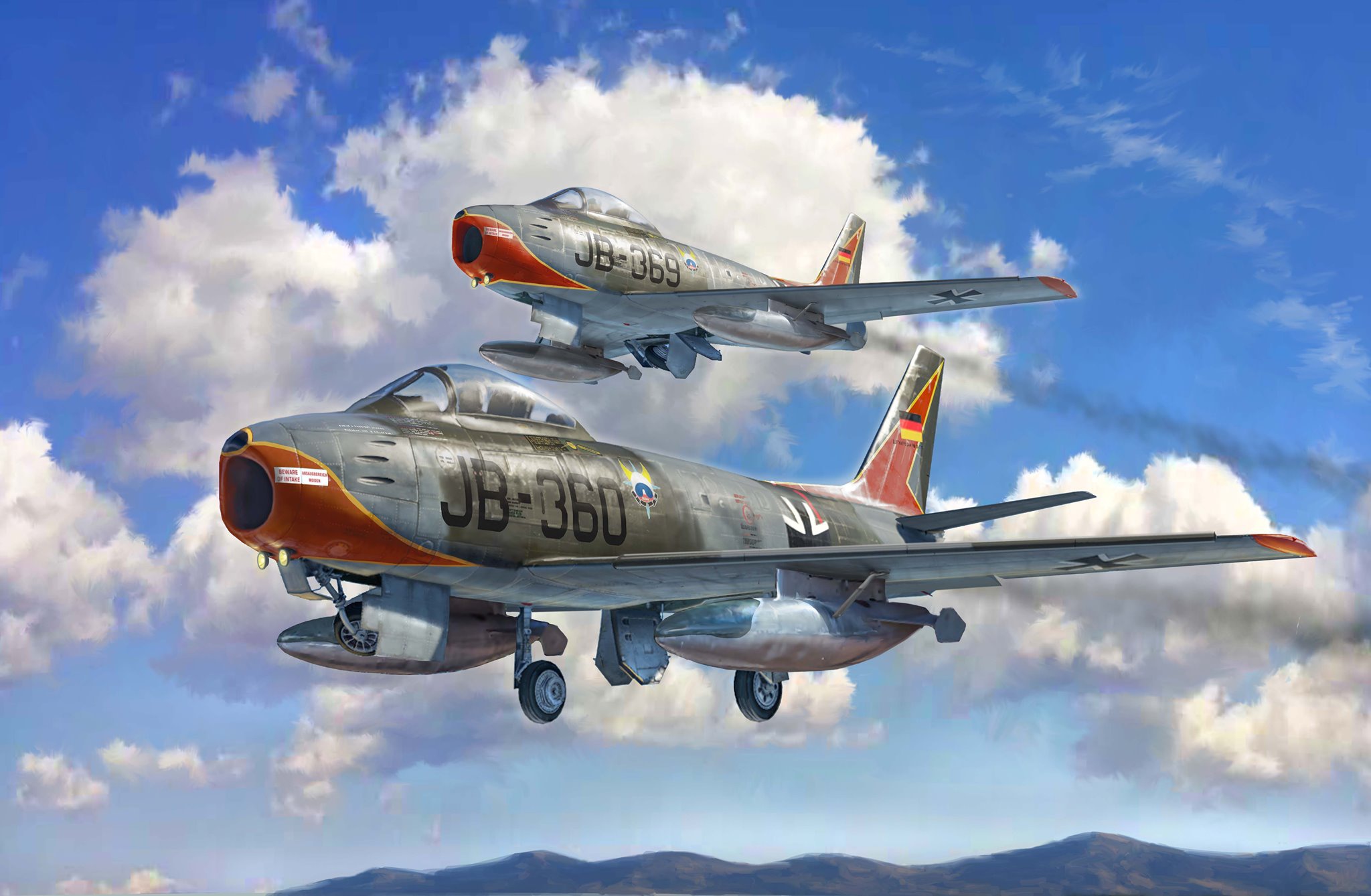 military, north american f 86 sabre, warplane, jet fighters