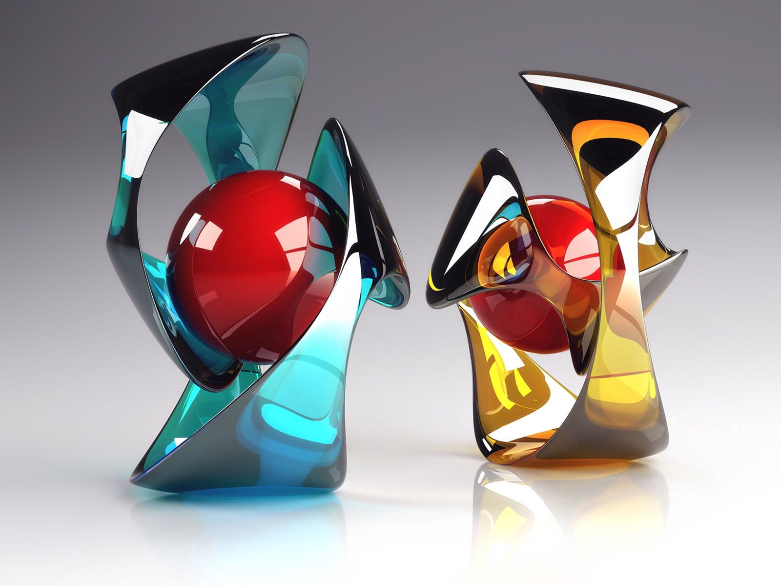 shape, colourful, 3d, glass, ball, colorful, shapes