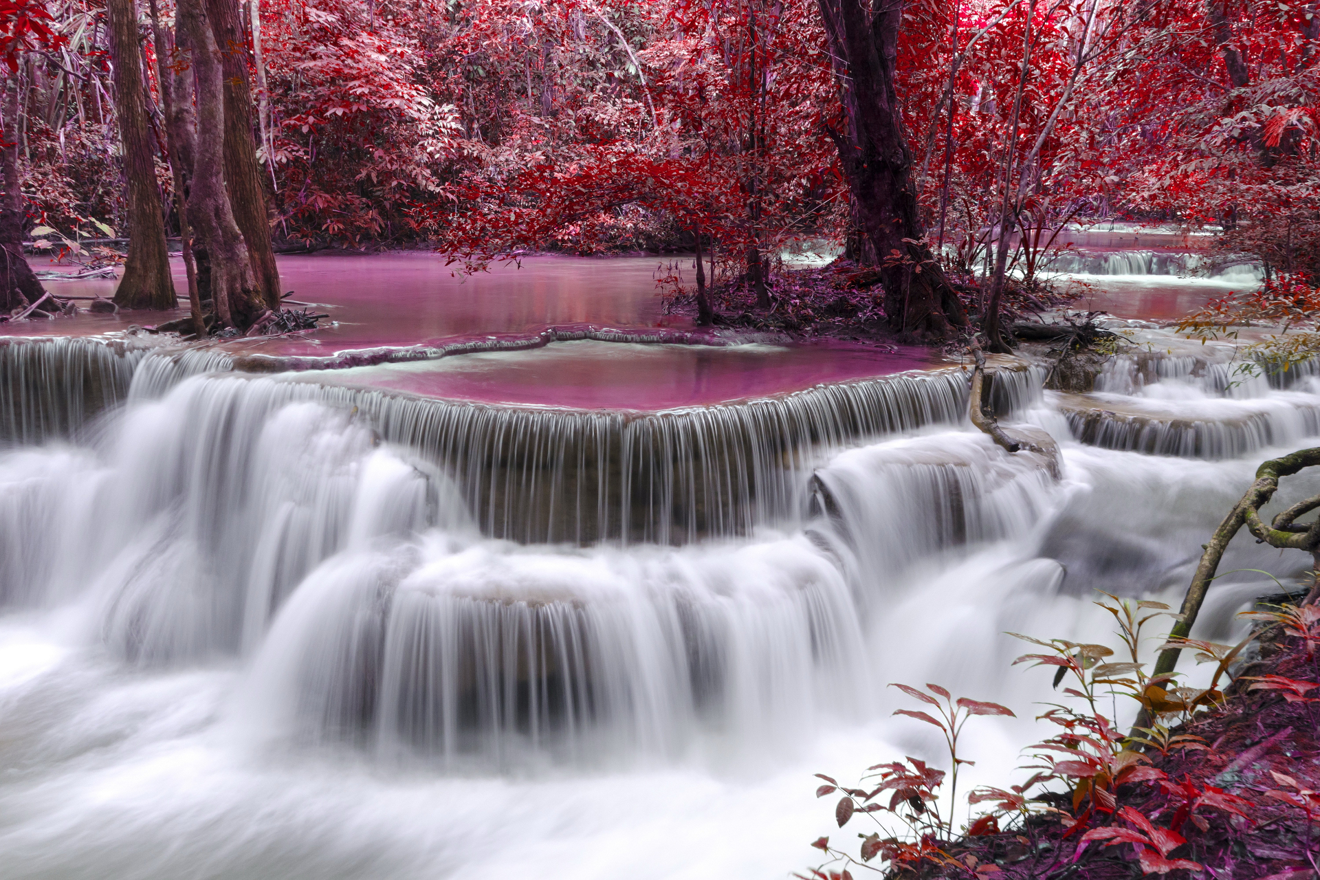 Handy-Wallpaper Herbst, Wasserfälle, Wasserfall, Baum, Erde/natur kostenlos herunterladen.
