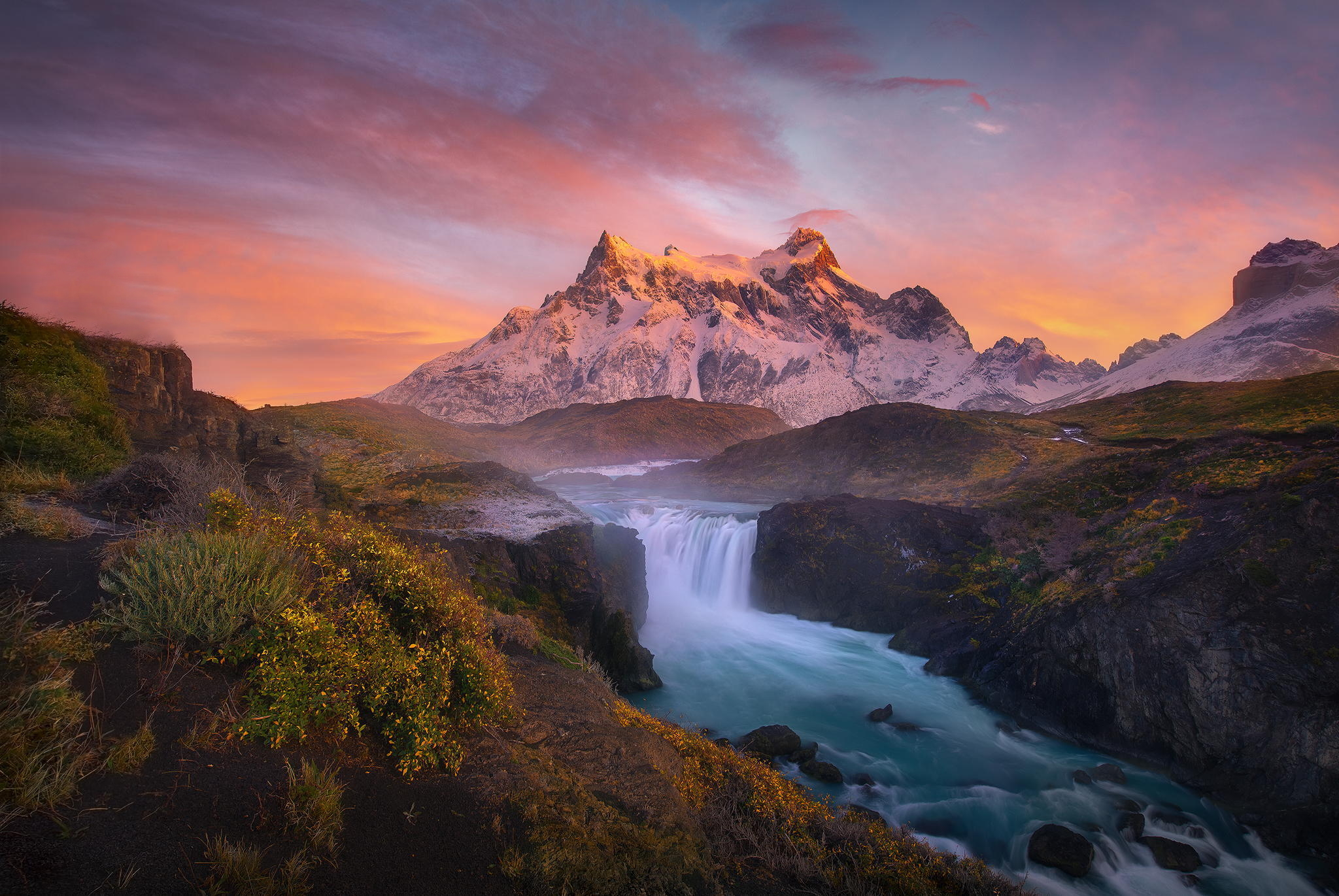 382463画像をダウンロード地球, 滝, チリ, 山-壁紙とスクリーンセーバーを無料で