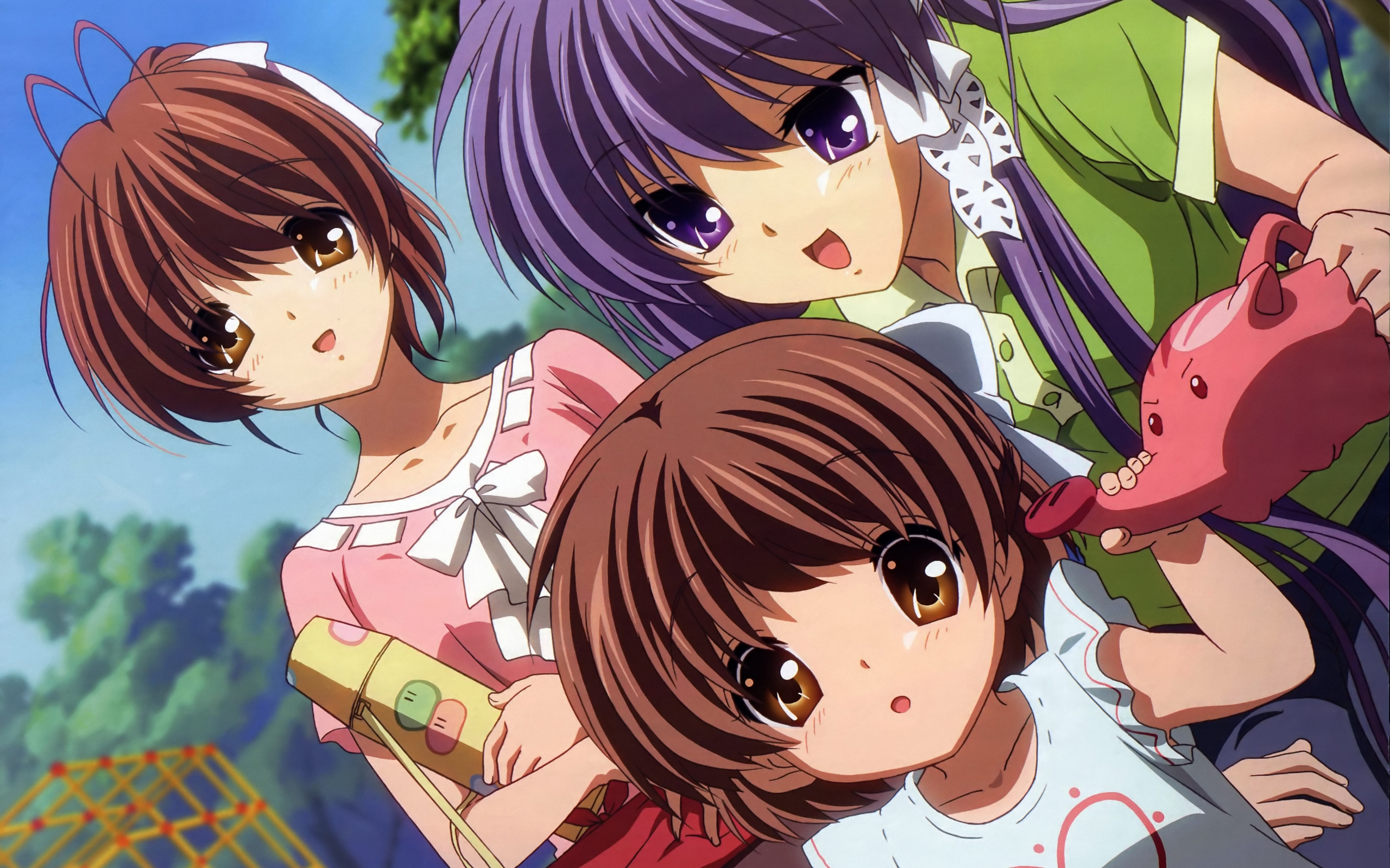 Download mobile wallpaper Anime, Kyou Fujibayashi, Clannad, Nagisa Furukawa, Ushio Okazaki for free.