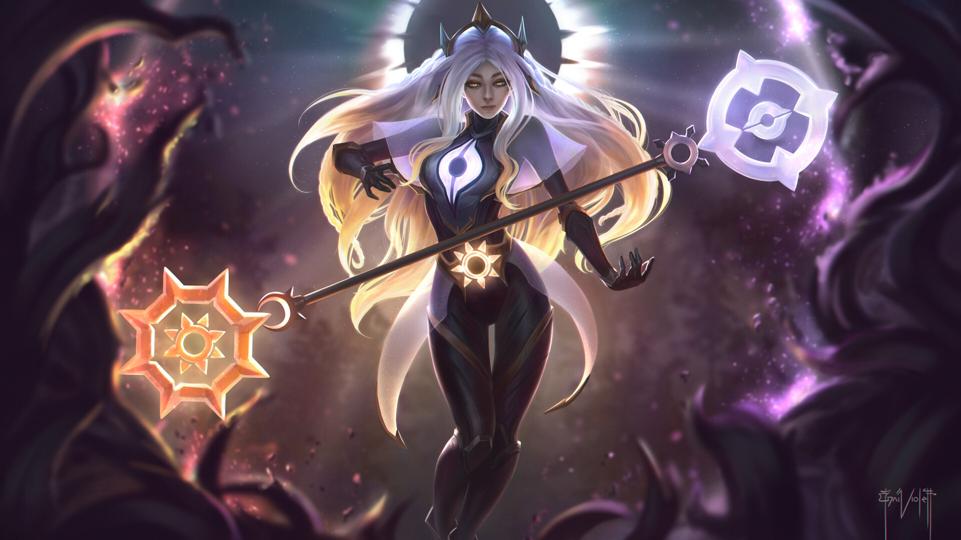 Download mobile wallpaper League Of Legends, Video Game, Long Hair, White Hair, Lux (League Of Legends) for free.