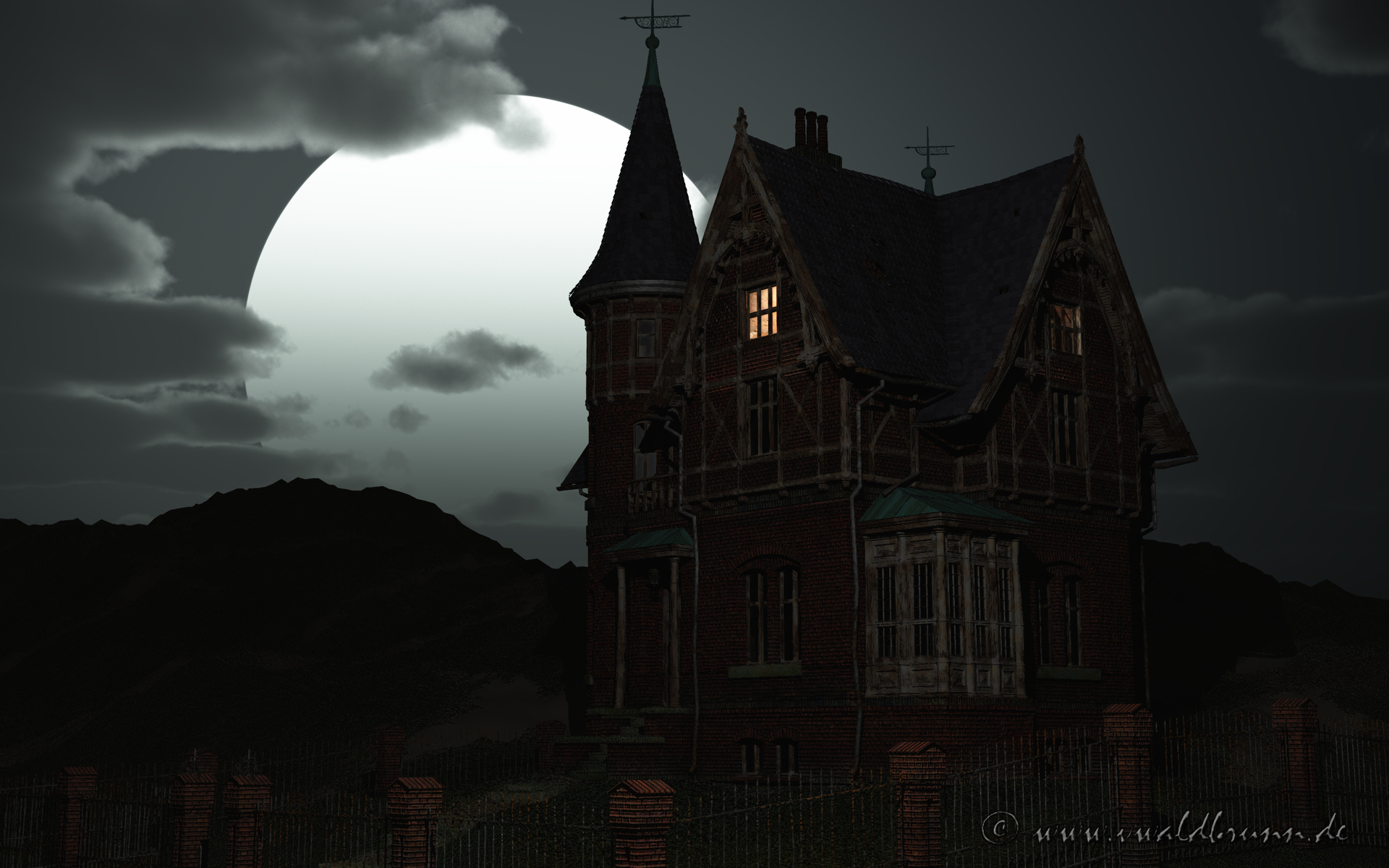 Free download wallpaper Night, Moon, Dark, House, Creepy on your PC desktop