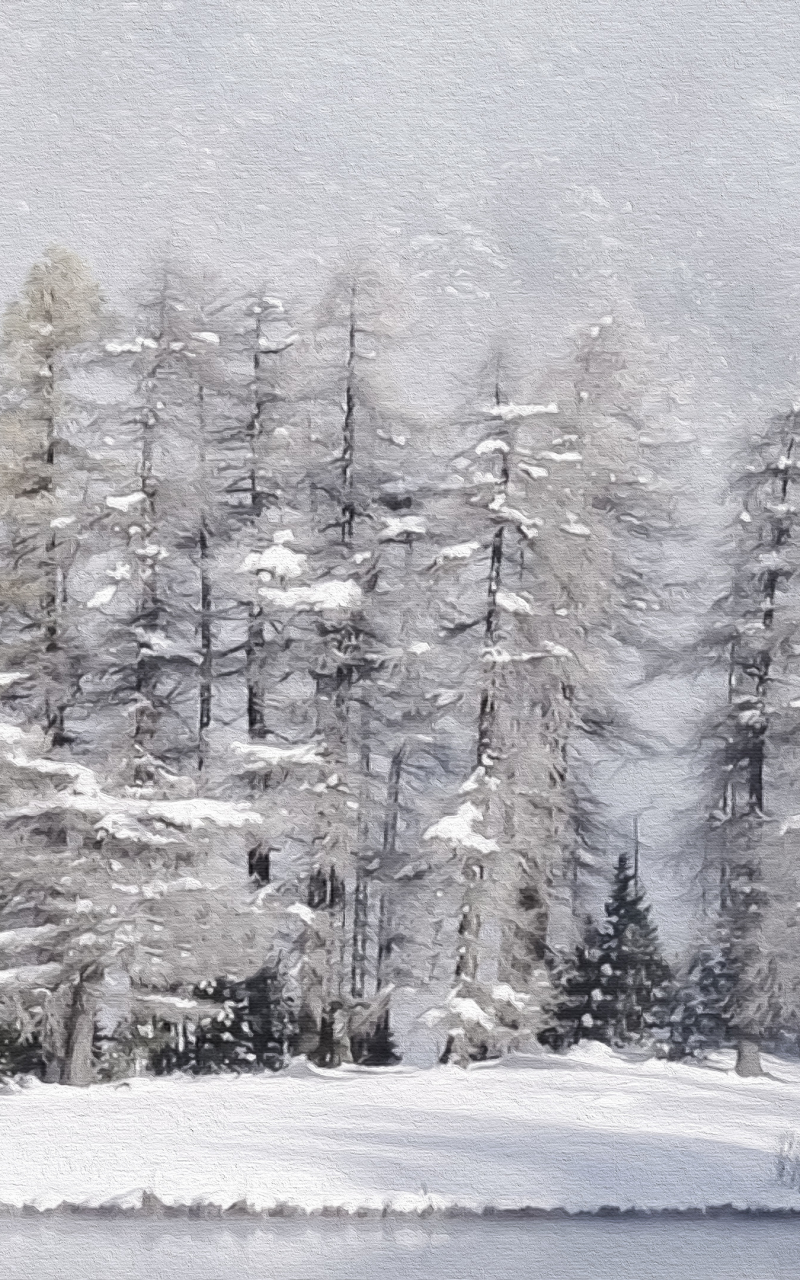 Скачать картинку Зима, Снег, Дерево, Художественные в телефон бесплатно.