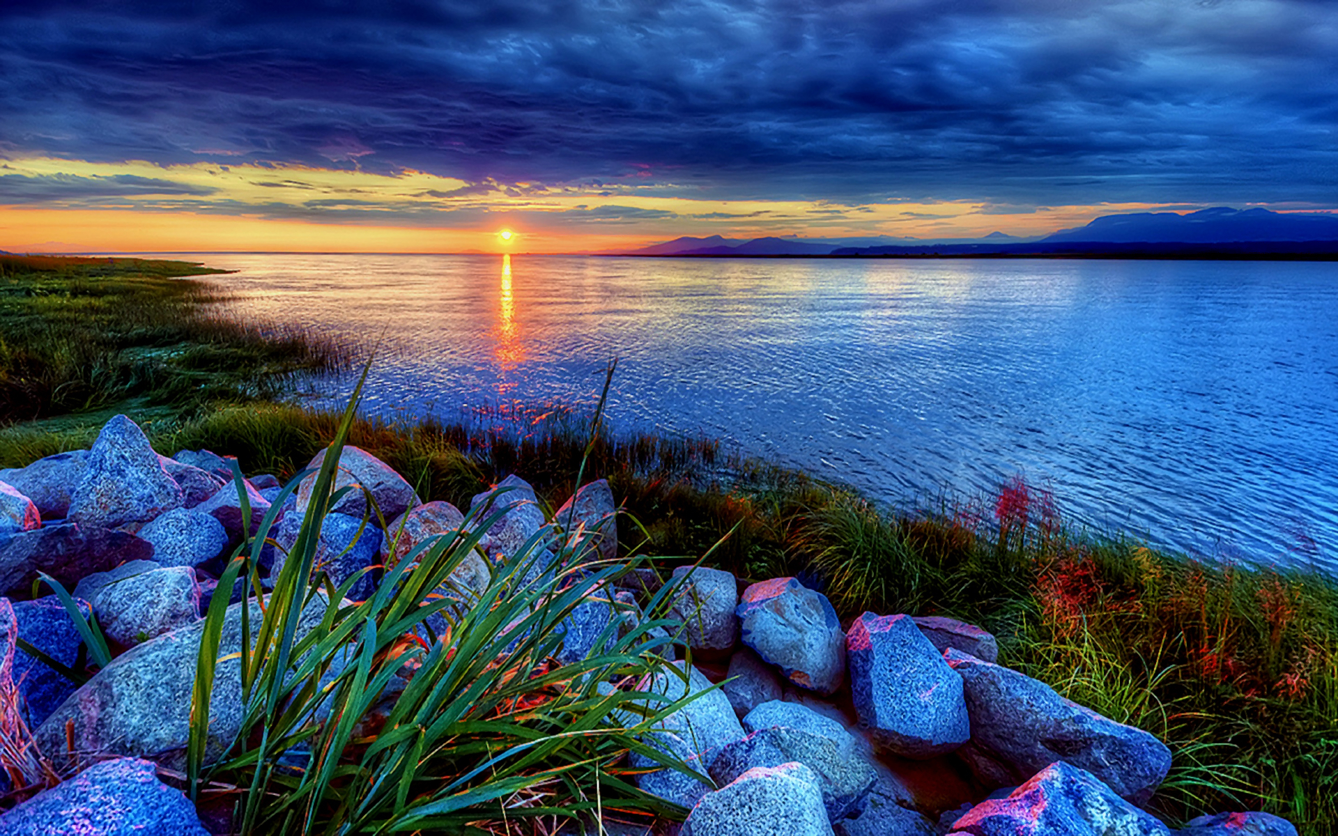 Free download wallpaper Sunset, Lake, Sunrise, Earth on your PC desktop