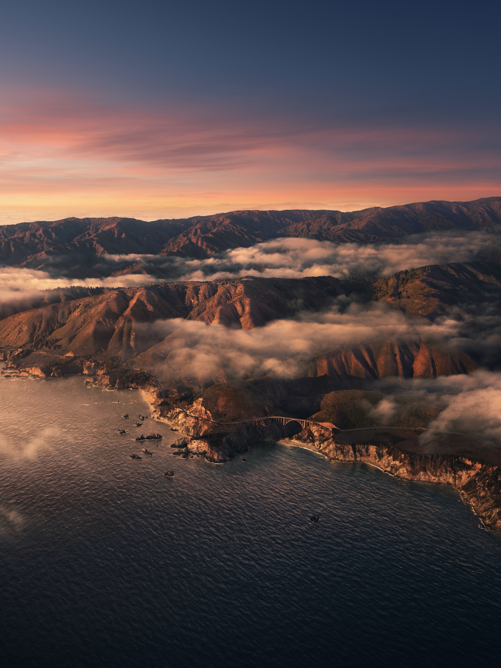 Download mobile wallpaper Landscape, Mountain, Earth, Coastline, Aerial, Big Sur, Apple Inc for free.