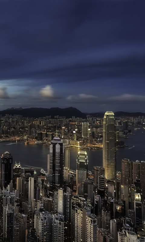 無料モバイル壁紙都市, 街, 超高層ビル, 建物, 中国, 香港, マンメイド, クラウド, 街並み, 空中をダウンロードします。