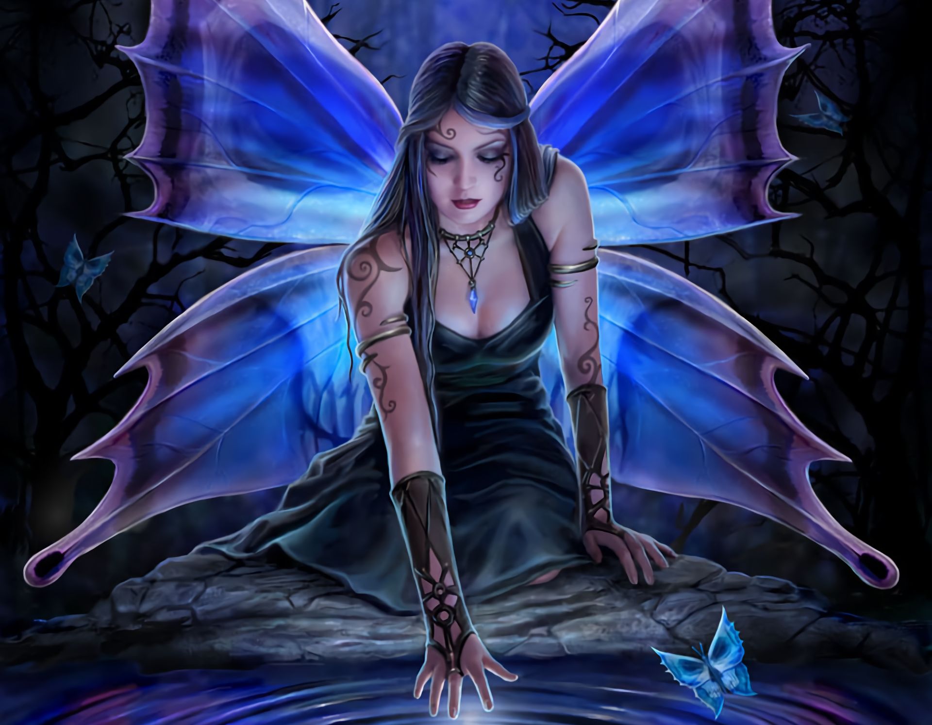 Download mobile wallpaper Fantasy, Gothic, Butterfly, Tattoo, Wings, Fairy for free.