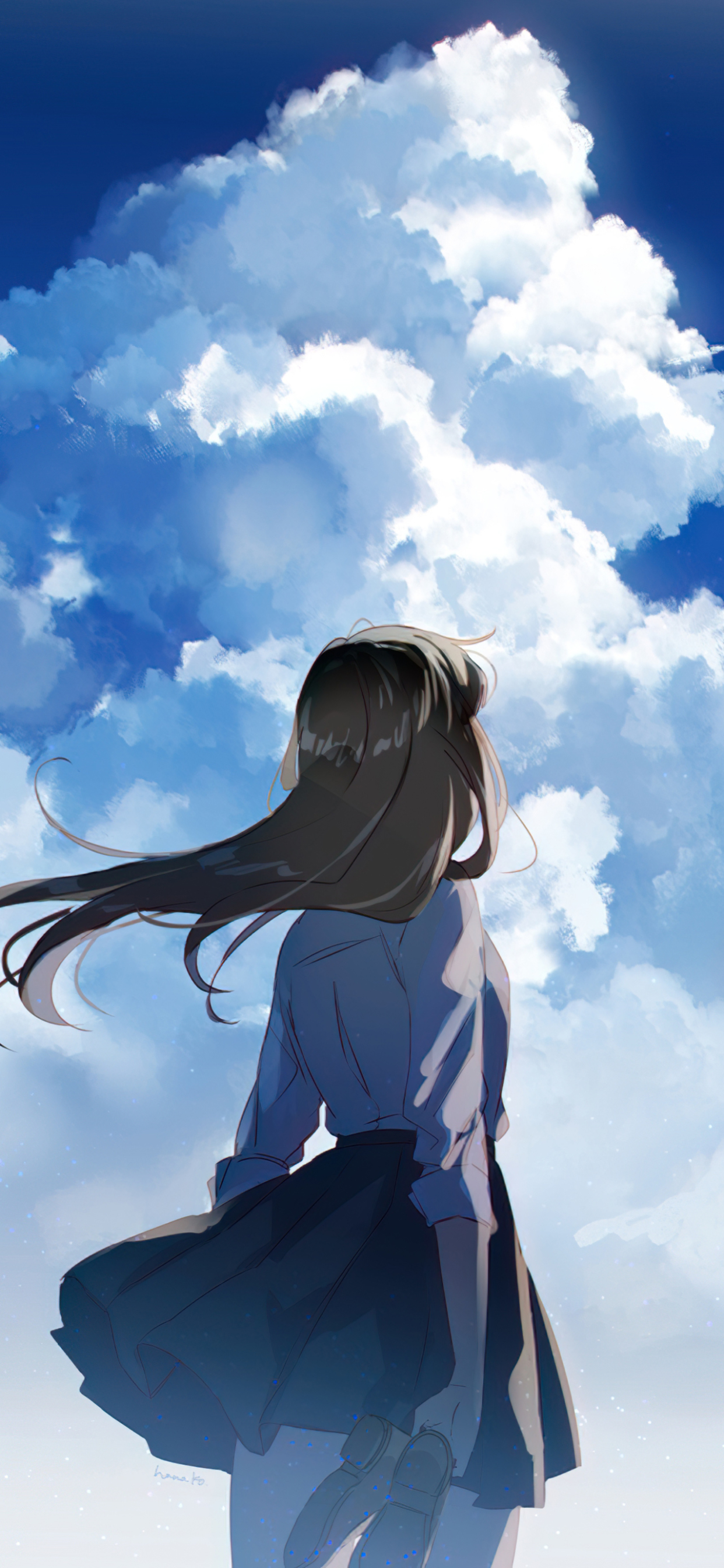 Download mobile wallpaper Anime, Girl, Cloud for free.