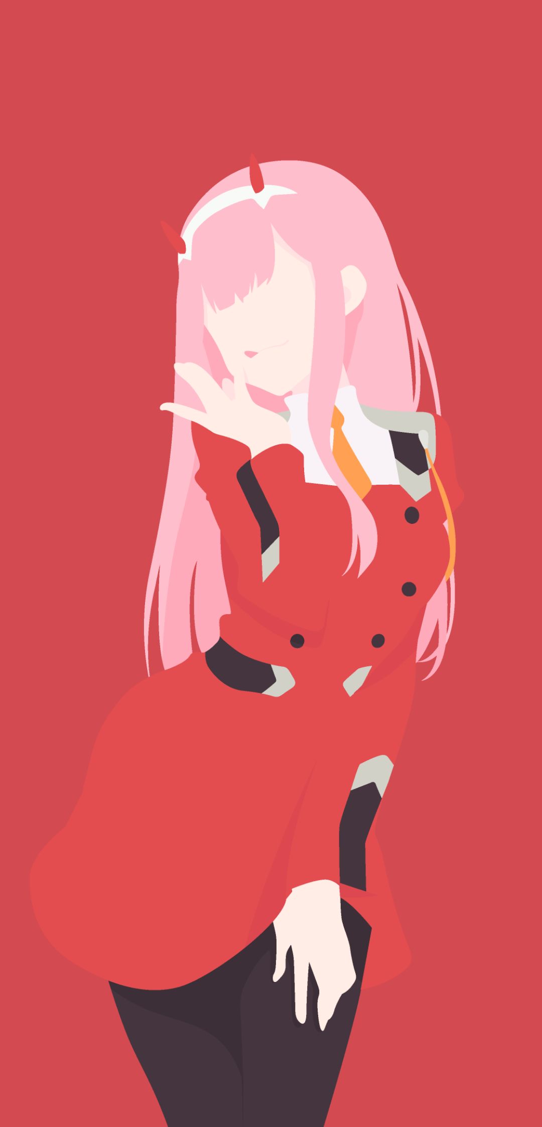 Download mobile wallpaper Anime, Pink Hair, Long Hair, Minimalist, Darling In The Franxx, Zero Two (Darling In The Franxx) for free.