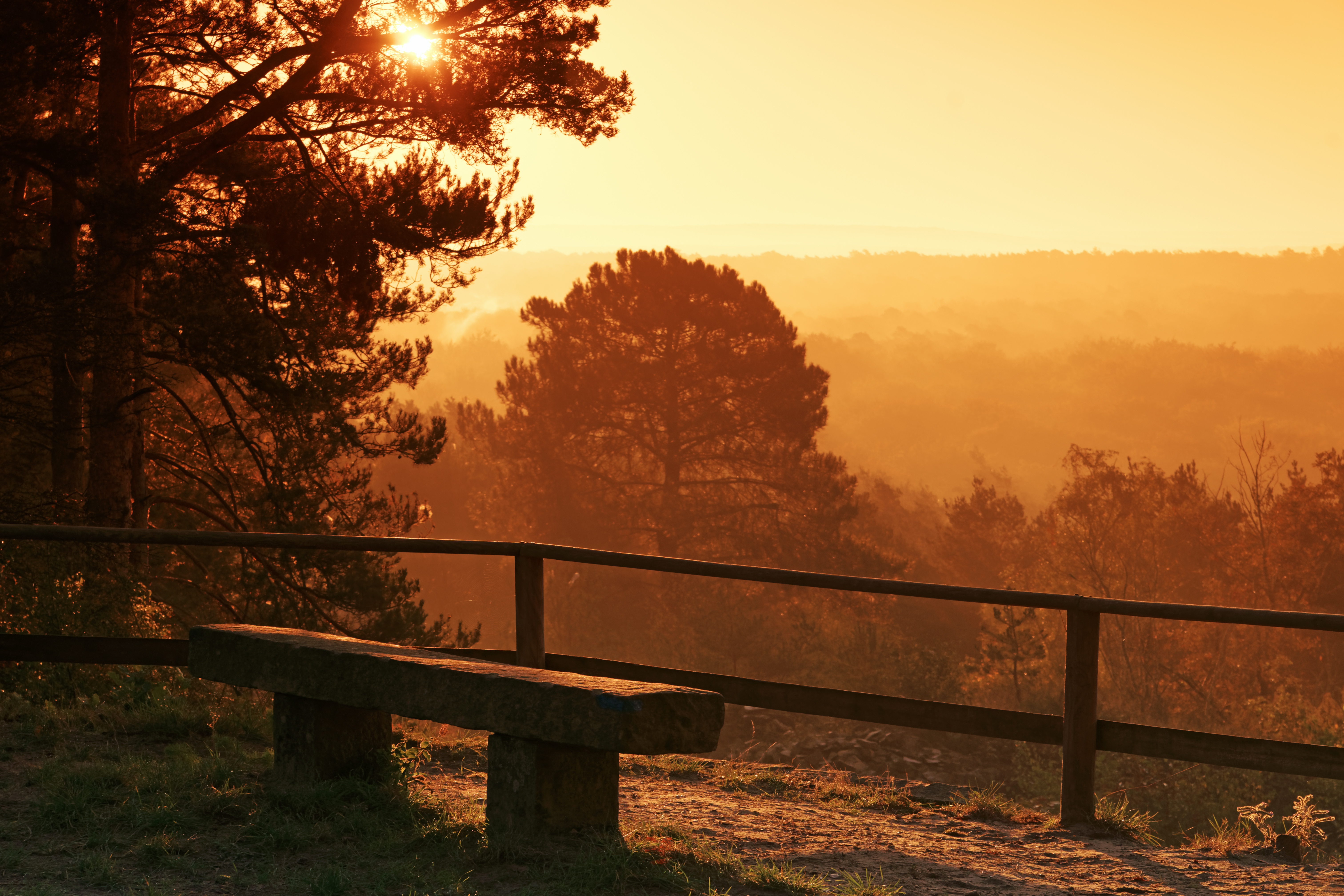 Download mobile wallpaper Fall, Bench, Man Made for free.