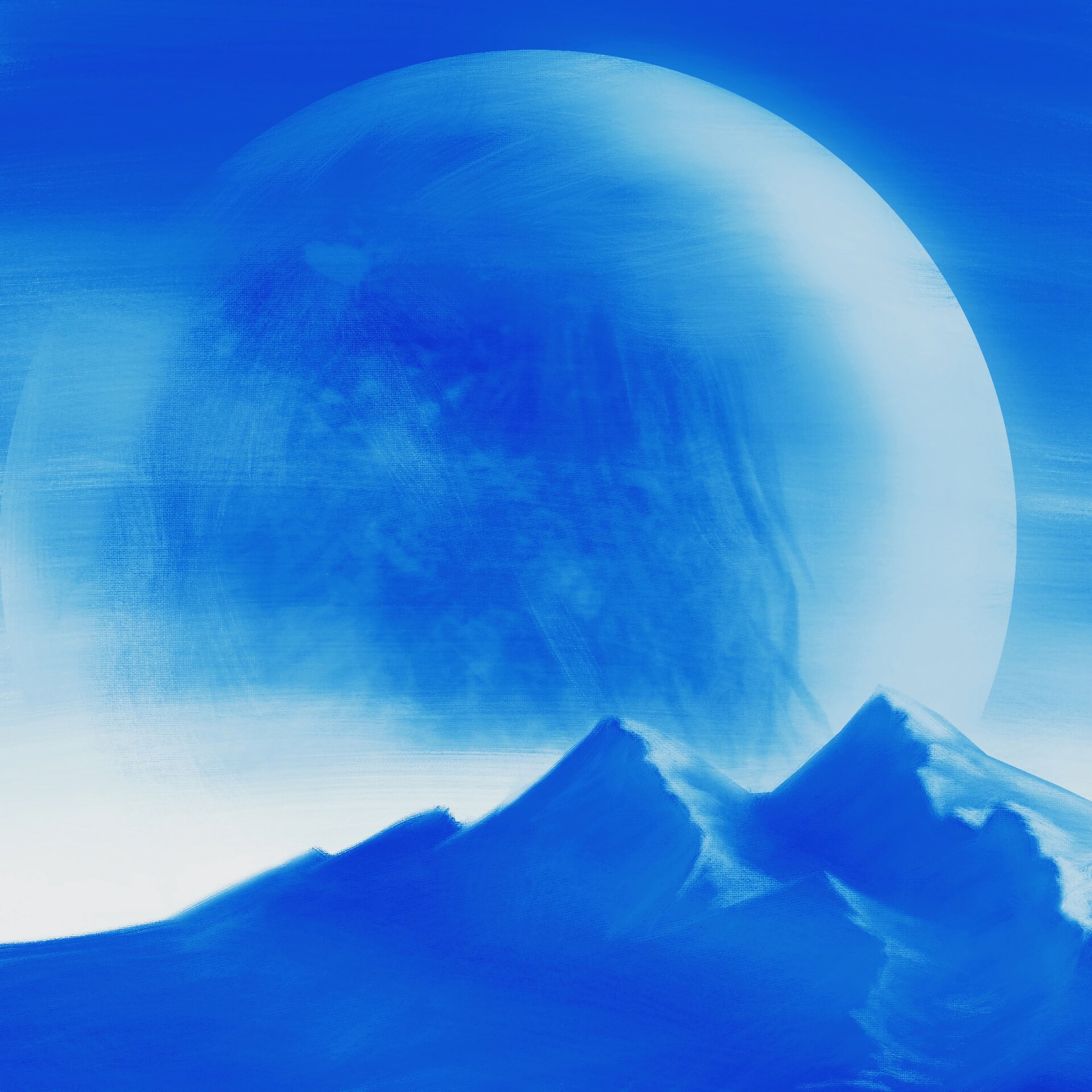 Free download wallpaper Mountains, Art, Moon, Canvas on your PC desktop