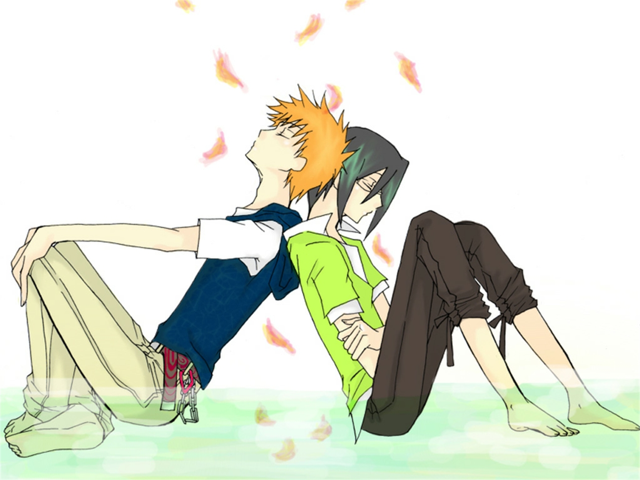 Free download wallpaper Anime, Bleach, Ichigo Kurosaki, Uryu Ishida on your PC desktop