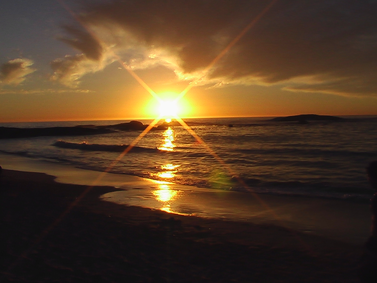 Download mobile wallpaper Sunset, Beach, Ocean, Earth for free.
