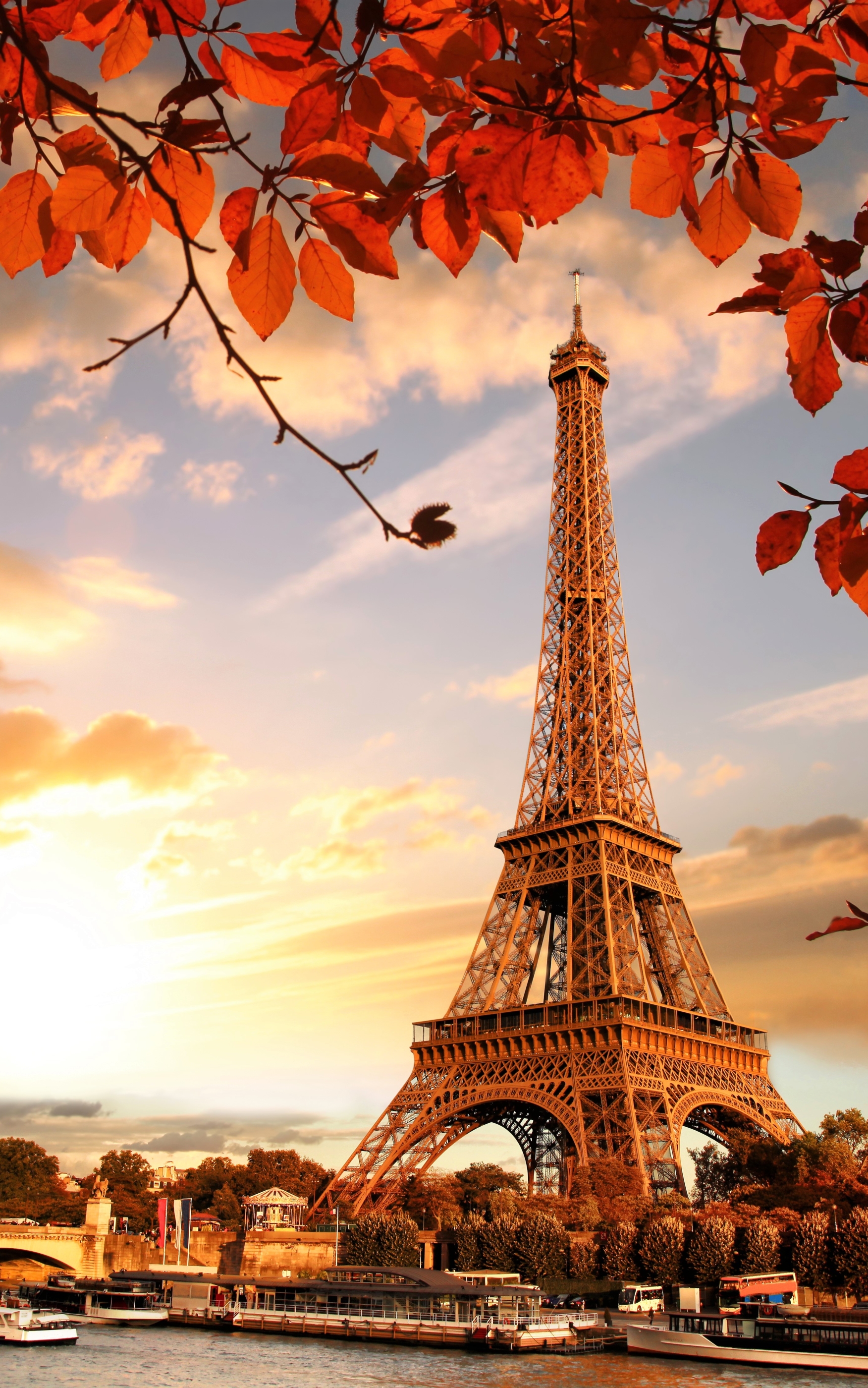 Download mobile wallpaper Paris, Eiffel Tower, Monuments, Fall, France, Monument, Man Made for free.