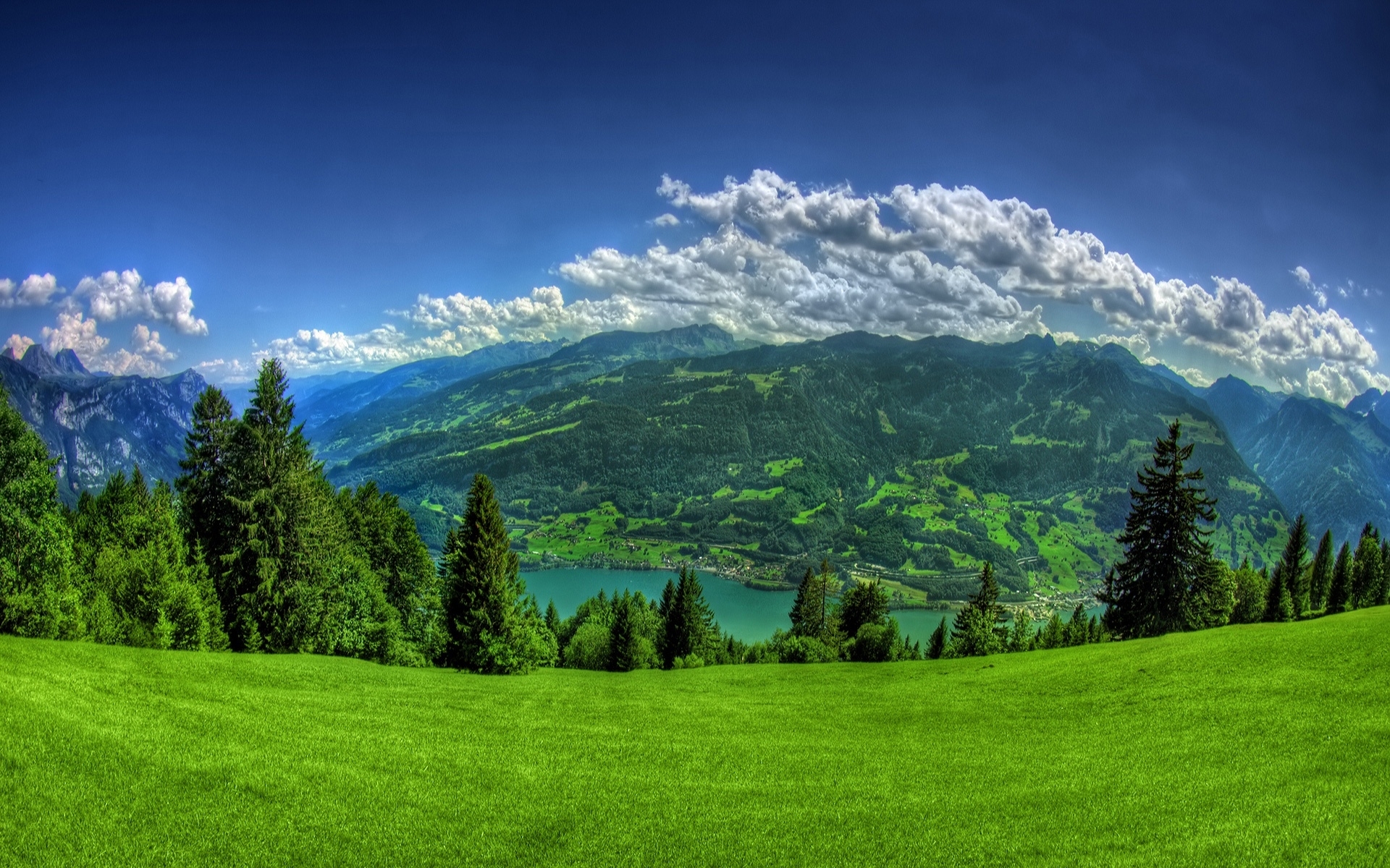 Free download wallpaper Landscape, Clouds, Mountains on your PC desktop