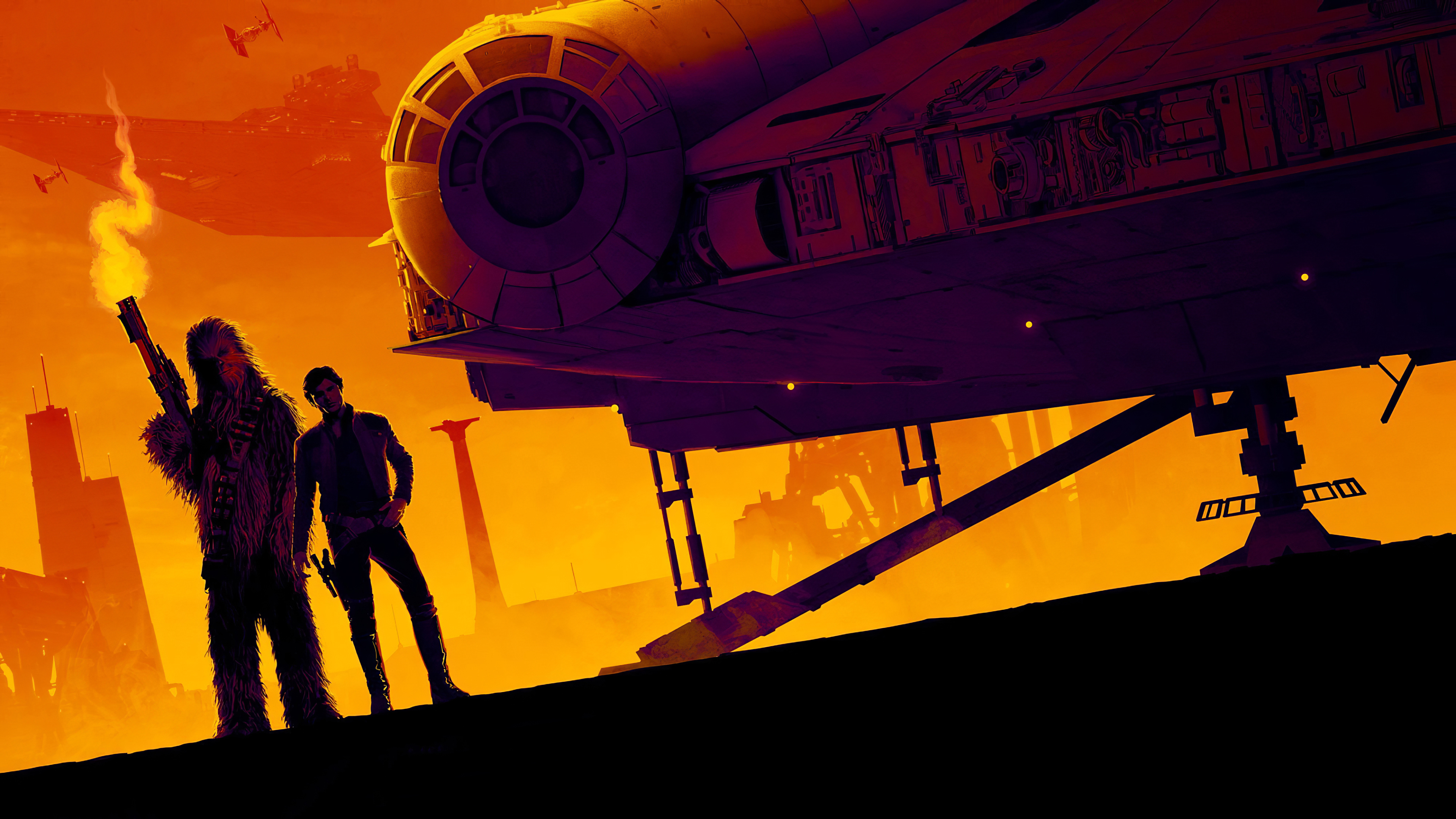 Handy-Wallpaper Filme, Krieg Der Sterne, Chewbacca, Han Solo, Solo: A Star Wars Story kostenlos herunterladen.