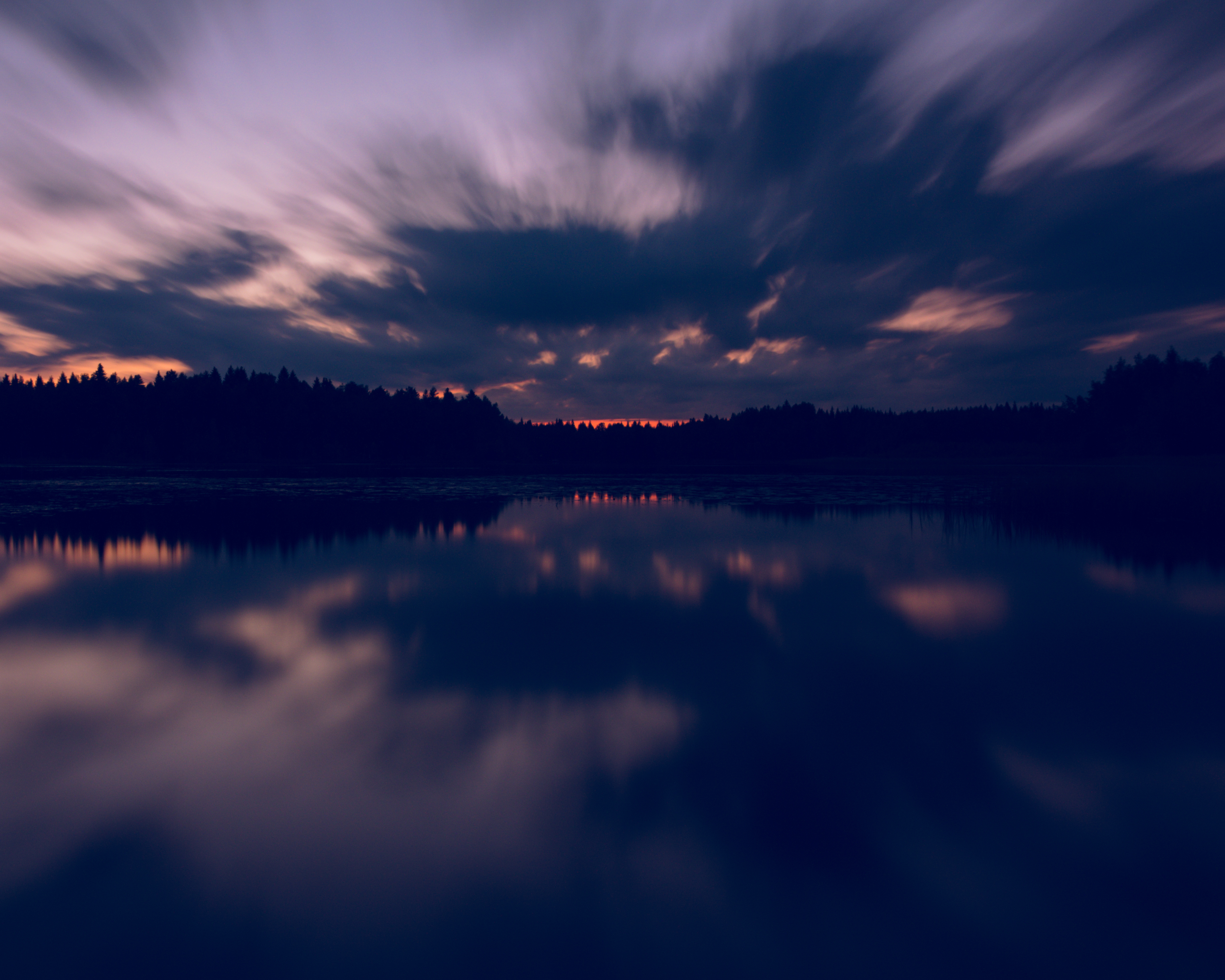 Free download wallpaper Trees, Dusk, Nature, Rivers, Sky, Twilight, Reflection on your PC desktop