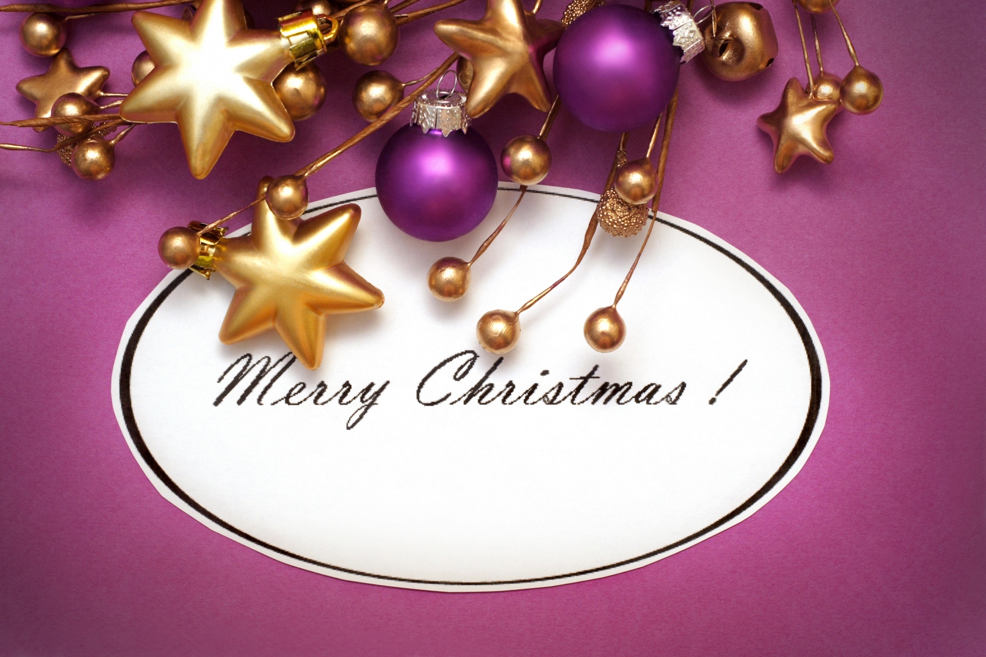 Download mobile wallpaper Christmas, Holiday, Purple, Decoration, Golden, Star, Merry Christmas, Bauble for free.