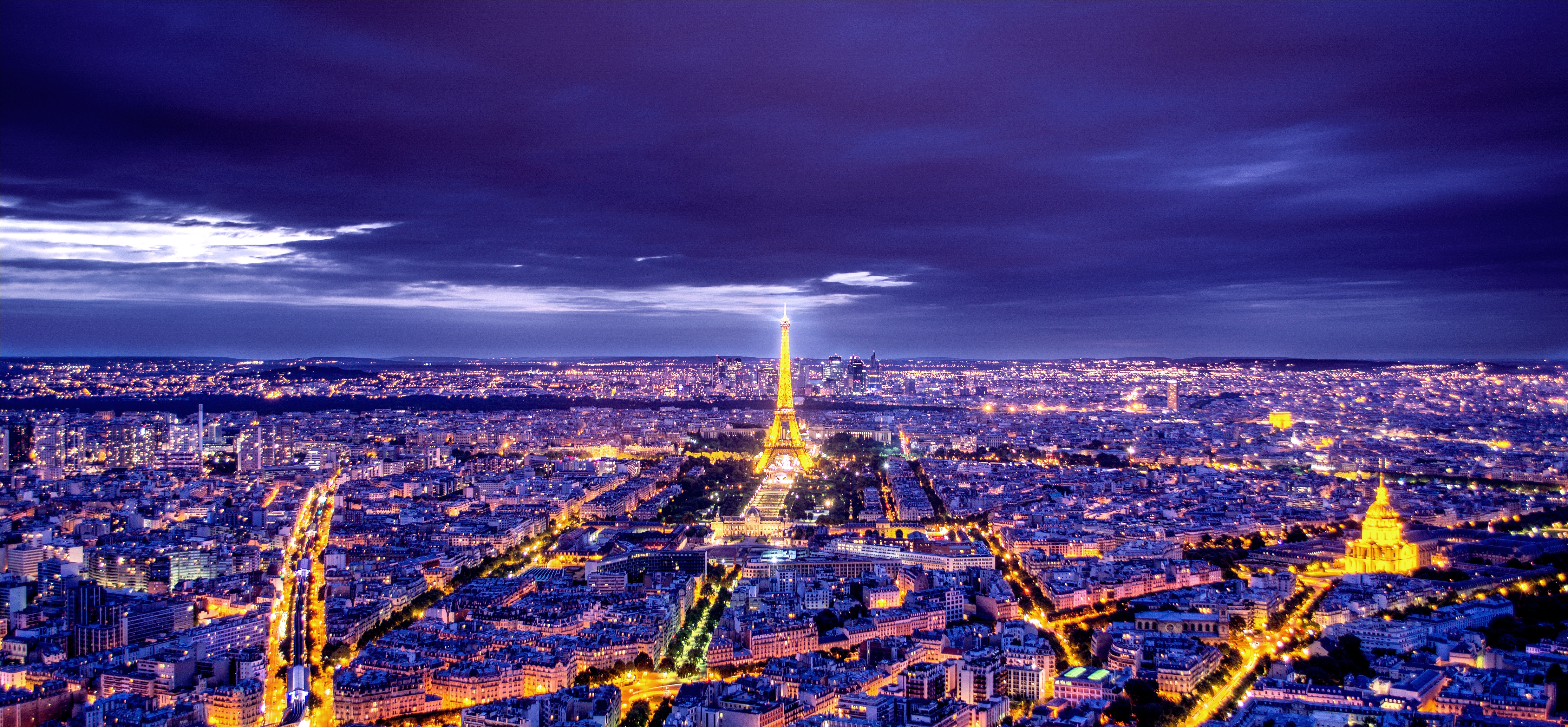 Download mobile wallpaper Cities, Night, Paris, Eiffel Tower, City, Horizon, France, Cityscape, Man Made for free.
