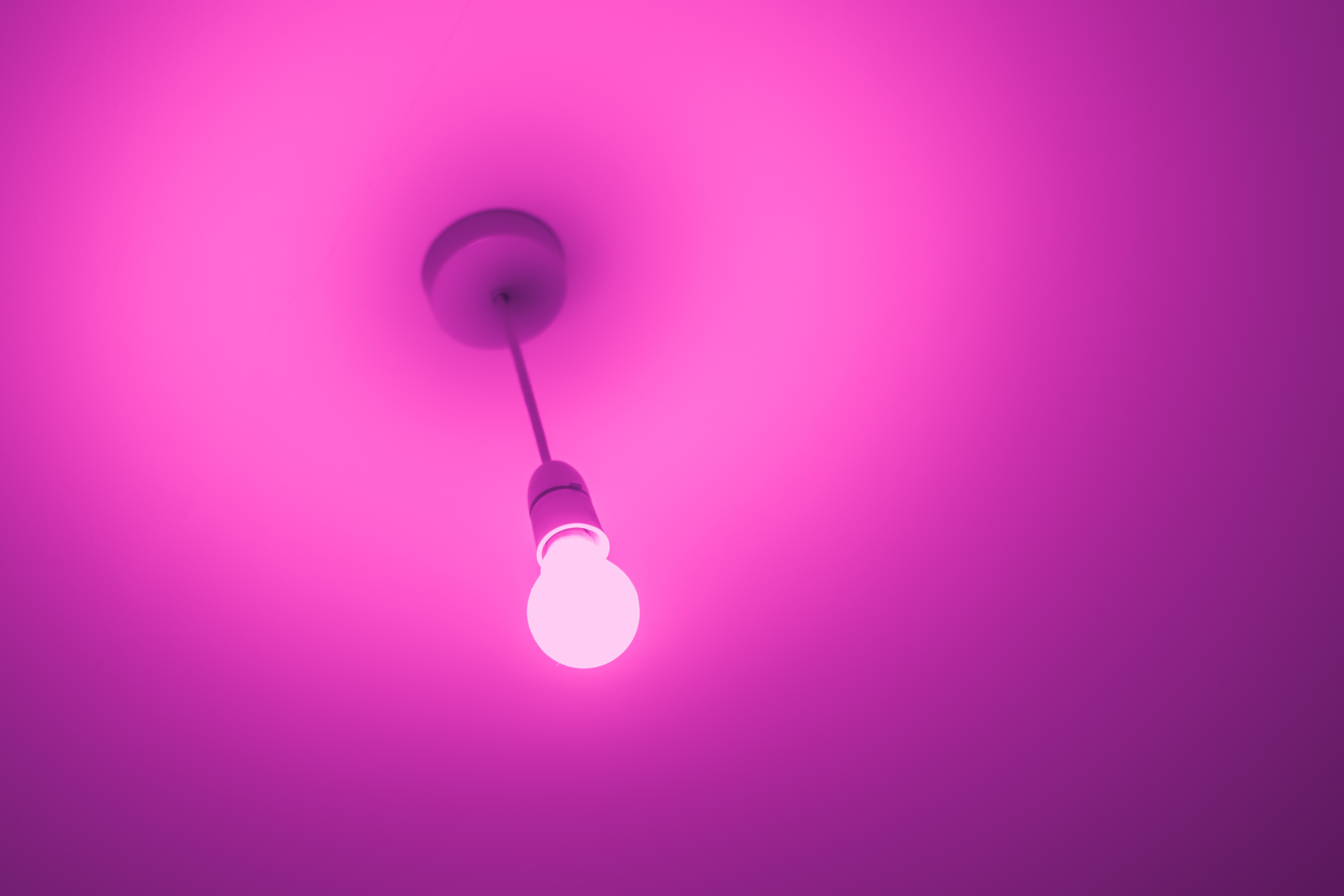 Скачать обои бесплатно Лампочка, Розовый, Электричество, Минимализм картинка на рабочий стол ПК