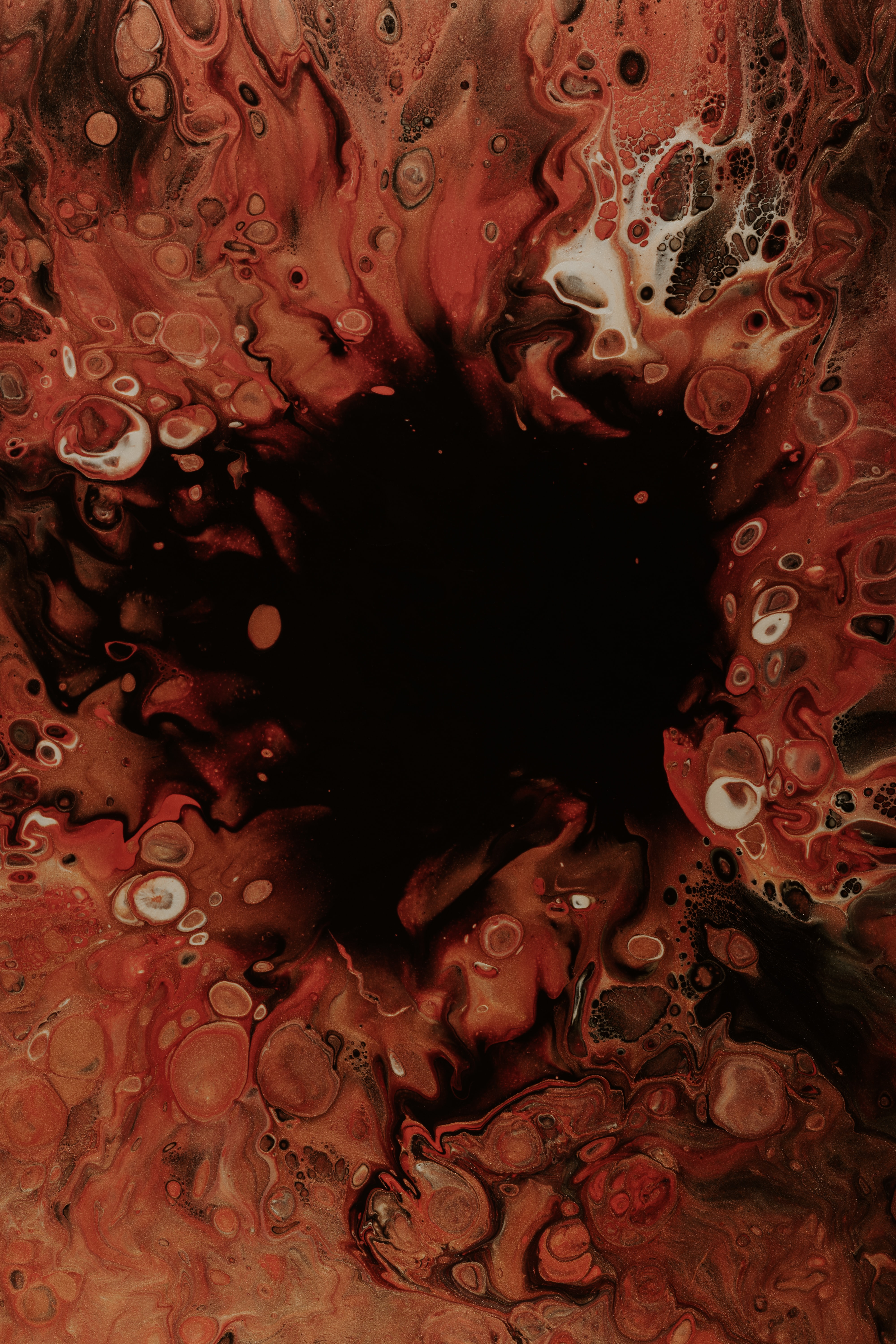 131514 Hintergrundbild herunterladen abstrakt, rot, scheidungen, farbe, flüssigkeit, flecken, spots, flüssige kunst, fluide kunst - Bildschirmschoner und Bilder kostenlos