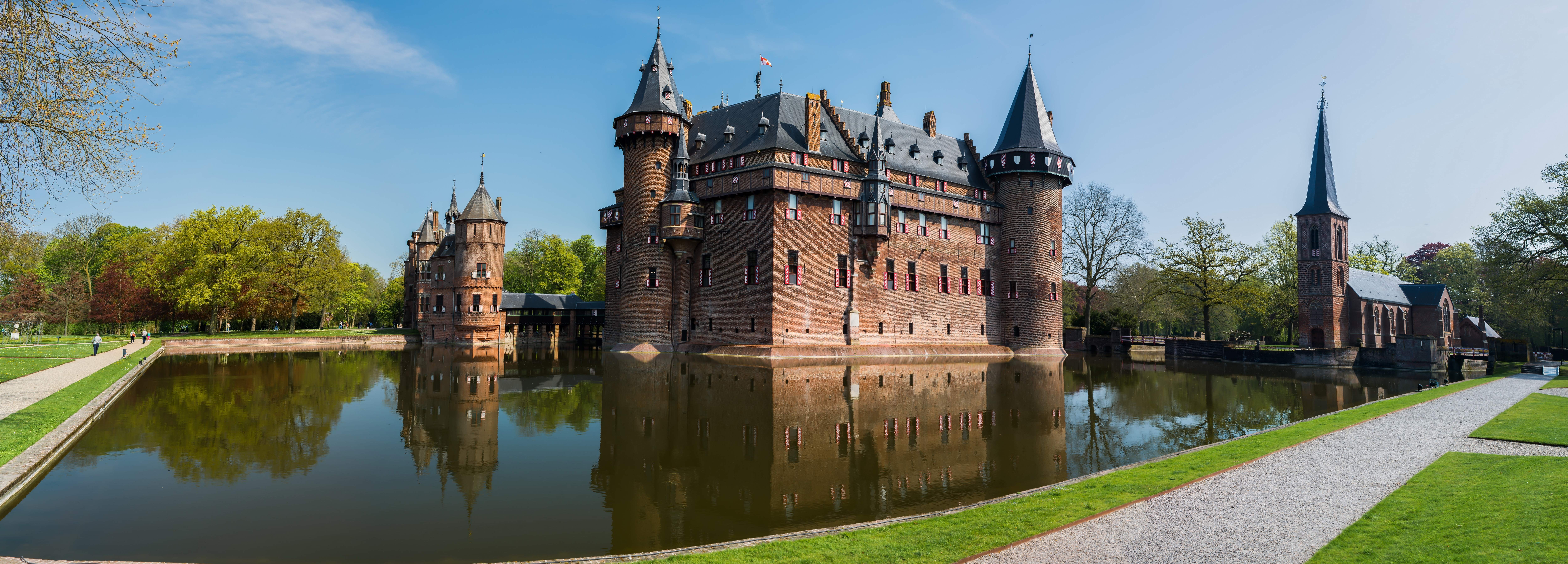 341637 скачать картинку замки, сделано человеком, замок де хаар, нидерланды, панорама, утрехт - обои и заставки бесплатно