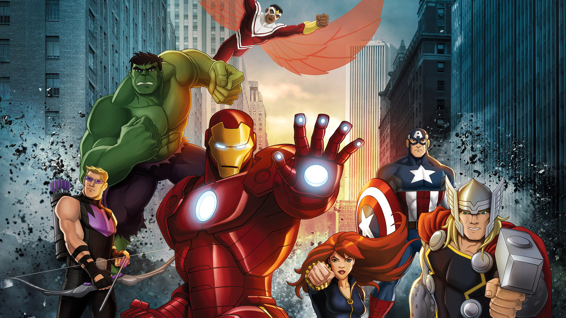 Laden Sie Marvels Avengers Assemble HD-Desktop-Hintergründe herunter