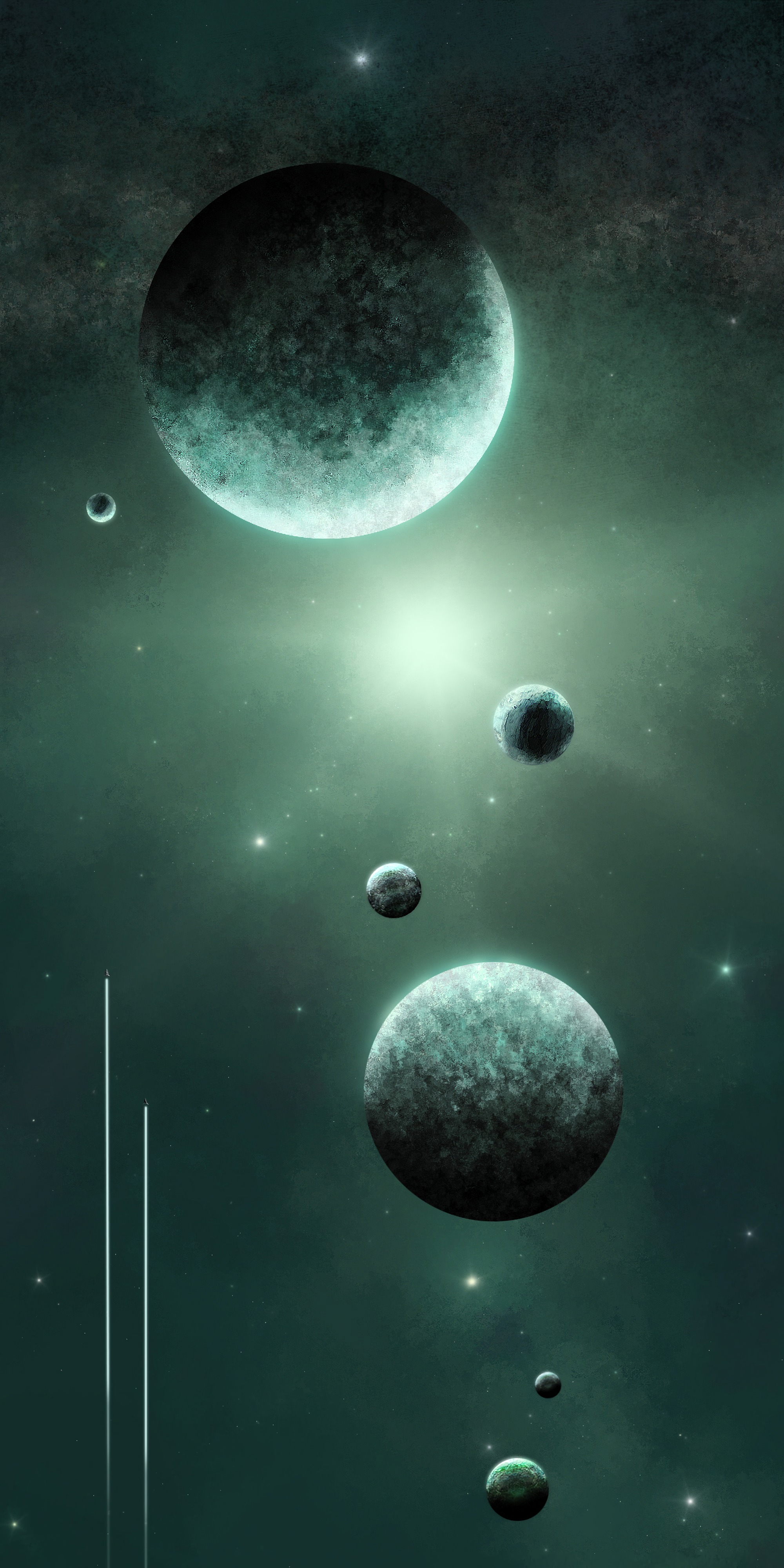 Download mobile wallpaper Stars, Shining, Universe, Planets for free.