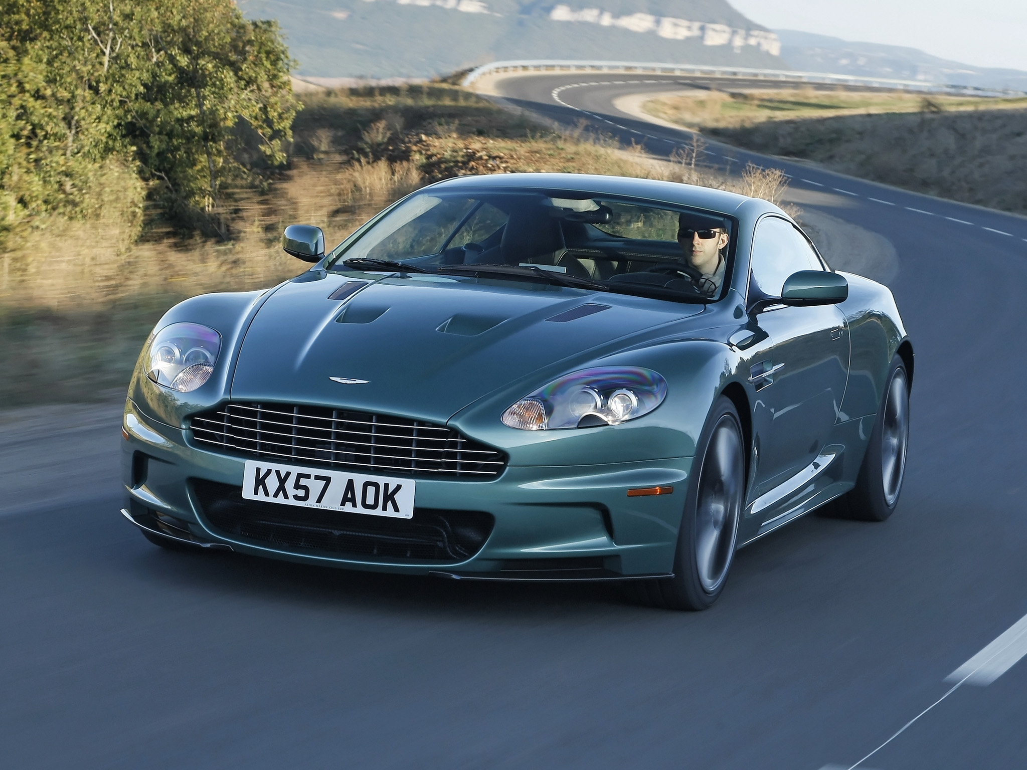 auto, aston martin, cars, green, front view, speed, dbs, 2008