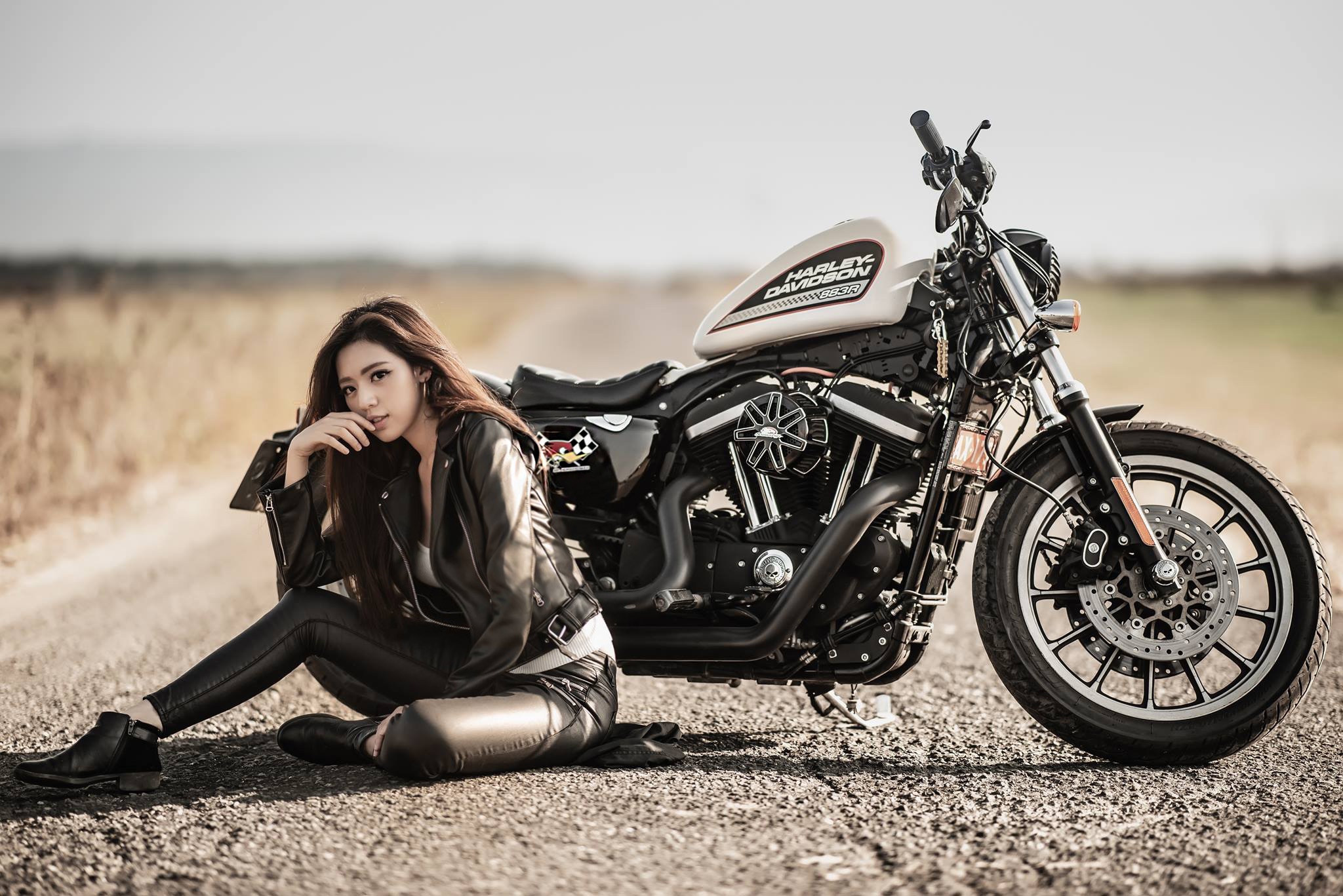 girls & motorcycles, biker, harley davidson, motorcycle, women, model