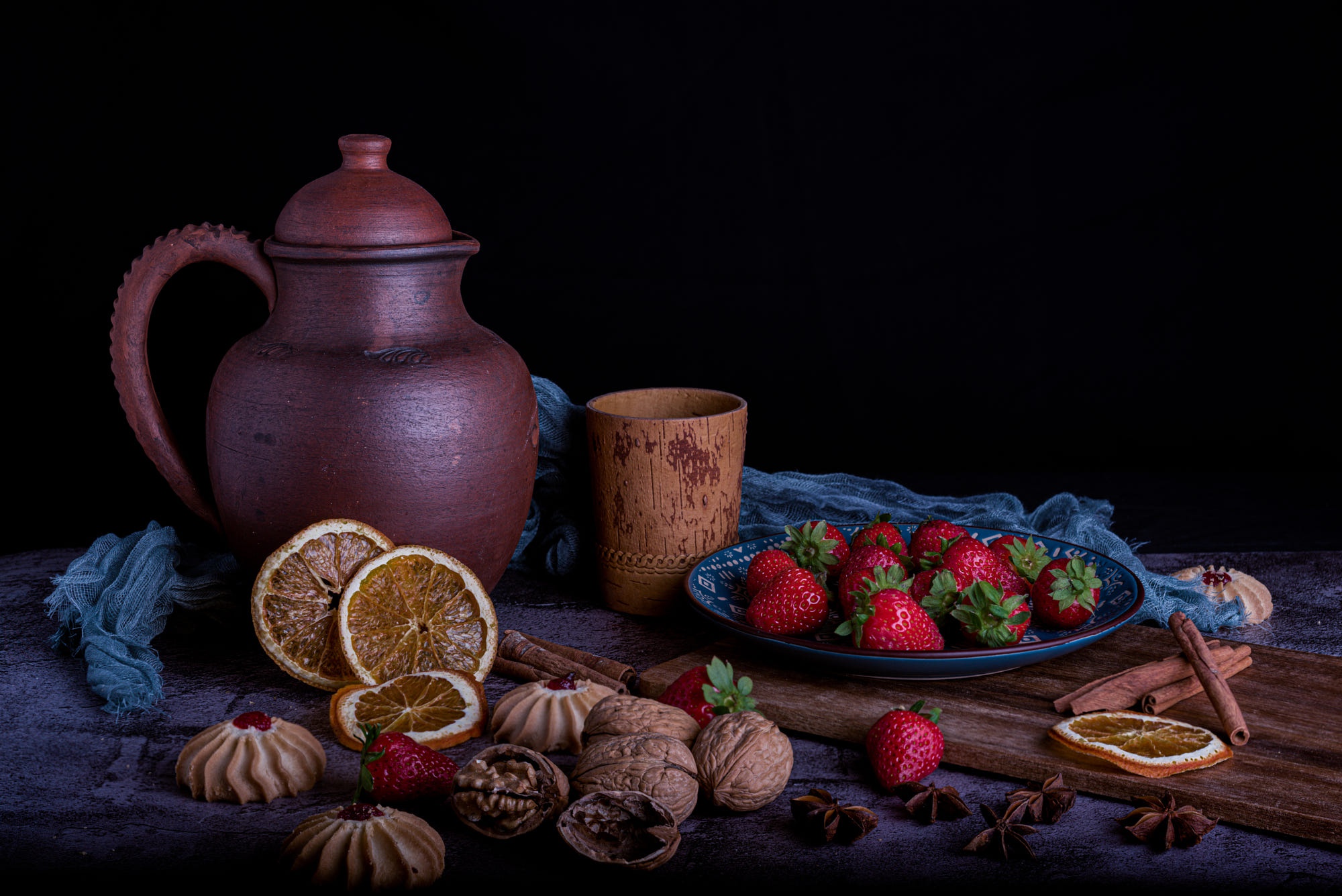 Download mobile wallpaper Strawberry, Still Life, Photography, Nut for free.