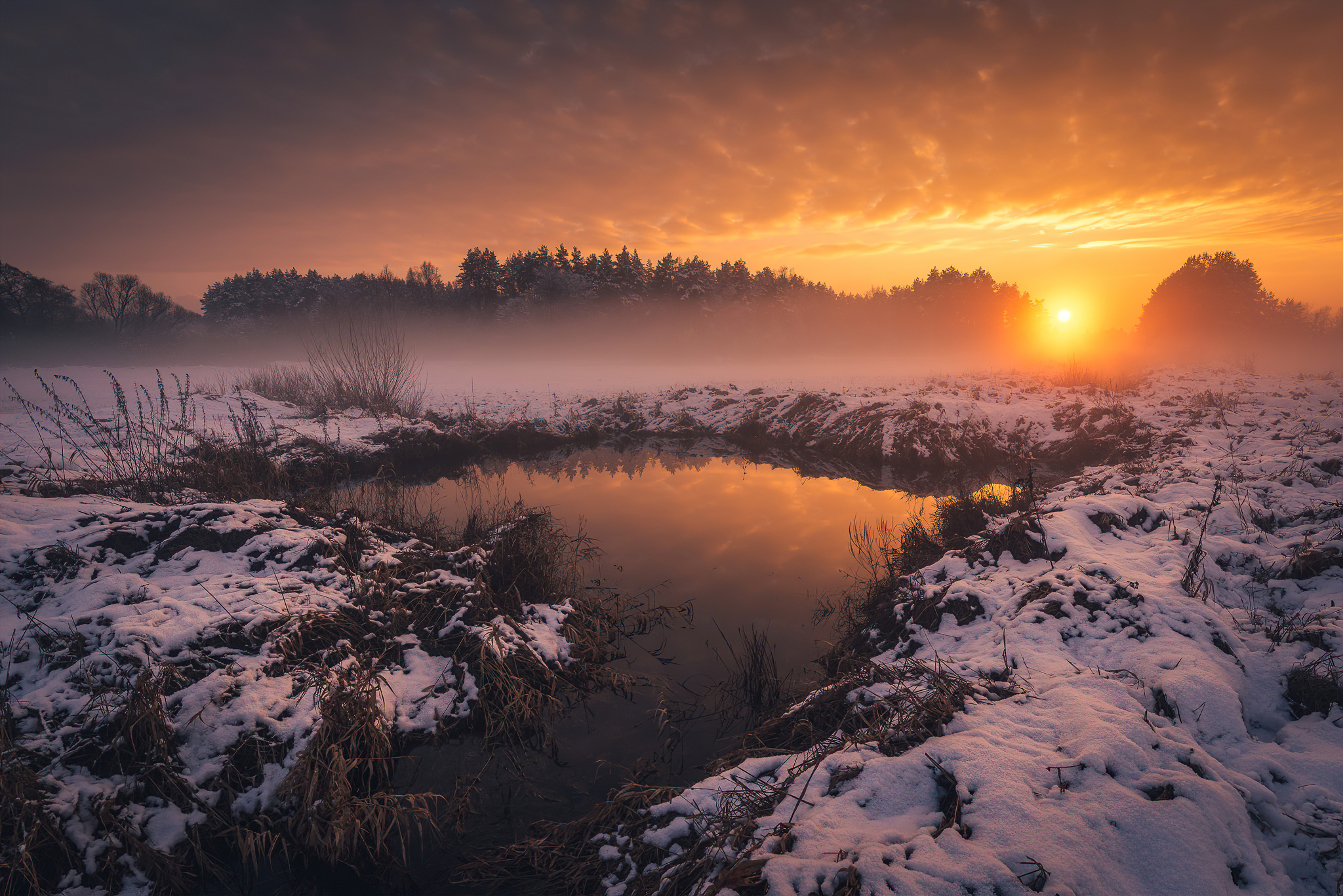Free download wallpaper Winter, Nature, Water, Sunset, Earth, Outdoor on your PC desktop