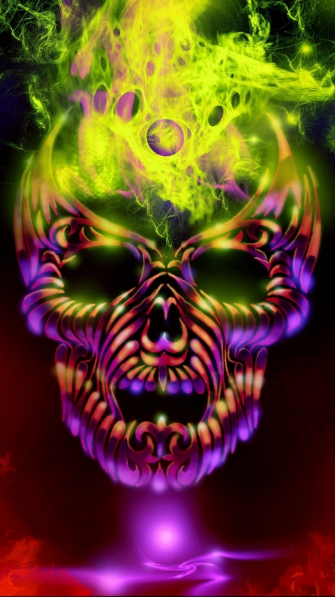 Download mobile wallpaper Dark, Skull for free.